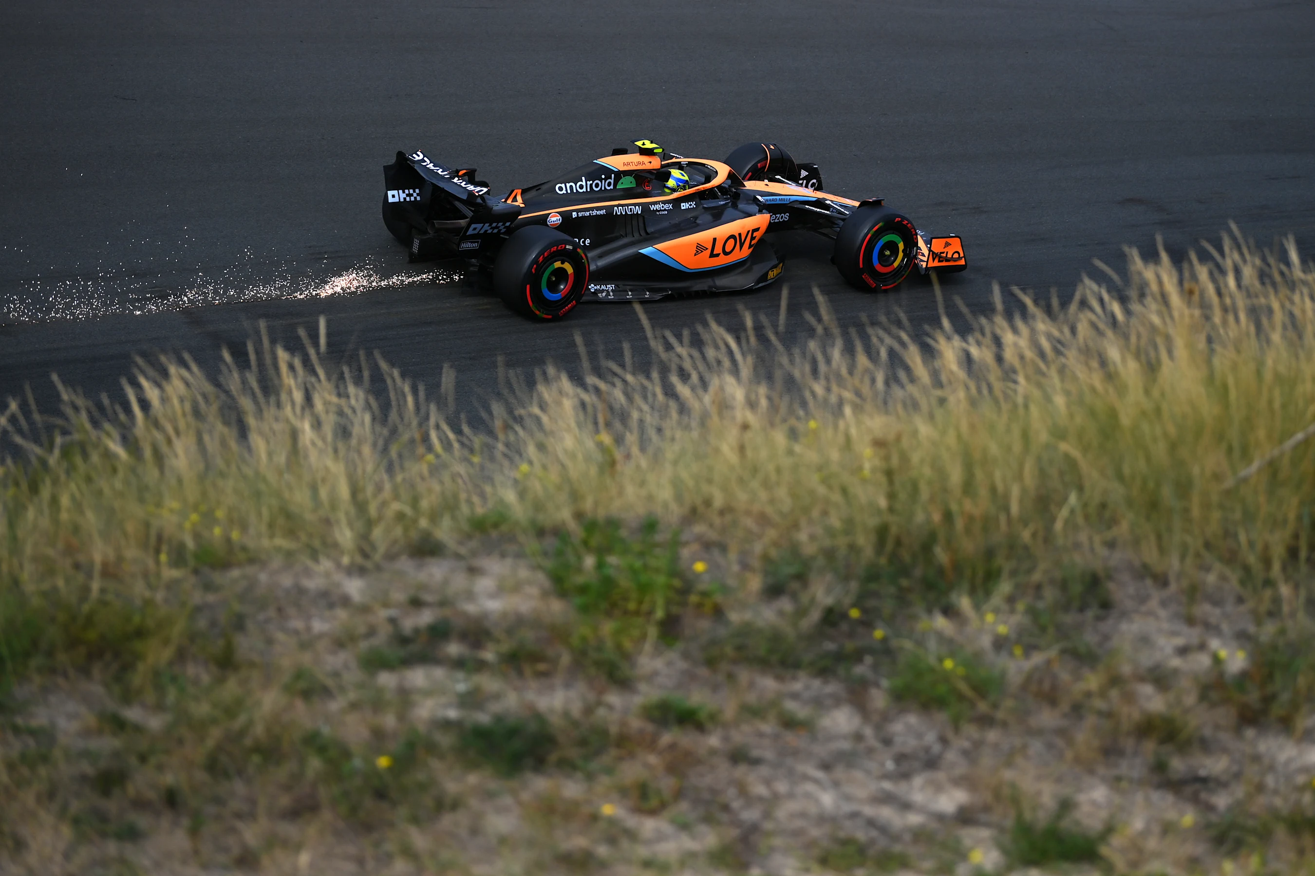 ZANDVOORT, NETHERLANDS - SEPTEMBER 02: Lando Norris of Great Britain driving the (4) McLaren MCL36