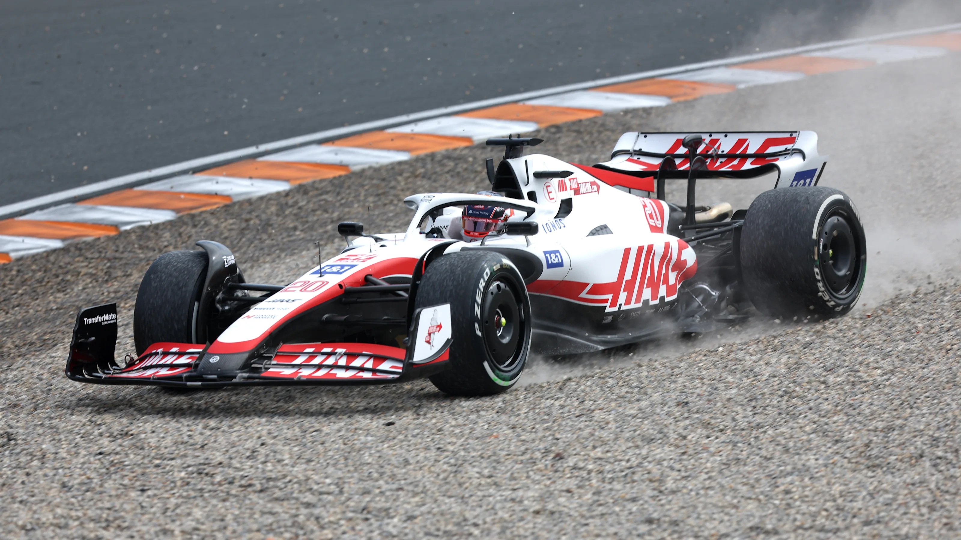 ZANDVOORT, NETHERLANDS - SEPTEMBER 02: Kevin Magnussen of Denmark driving the (20) Haas F1 VF-22