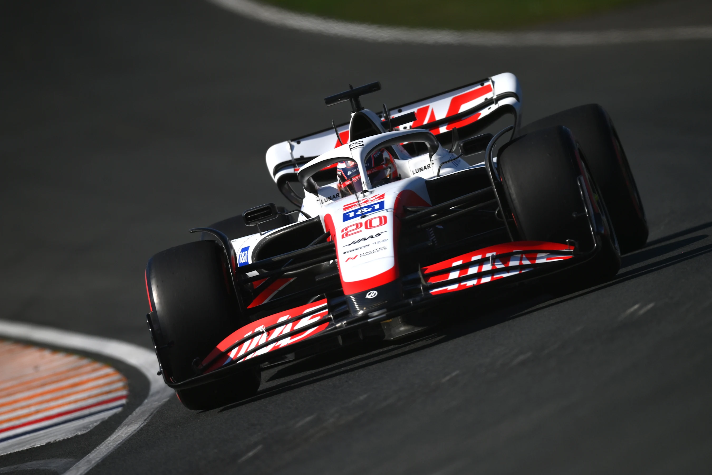 ZANDVOORT, NETHERLANDS - SEPTEMBER 03: Kevin Magnussen of Denmark driving the (20) Haas F1 VF-22