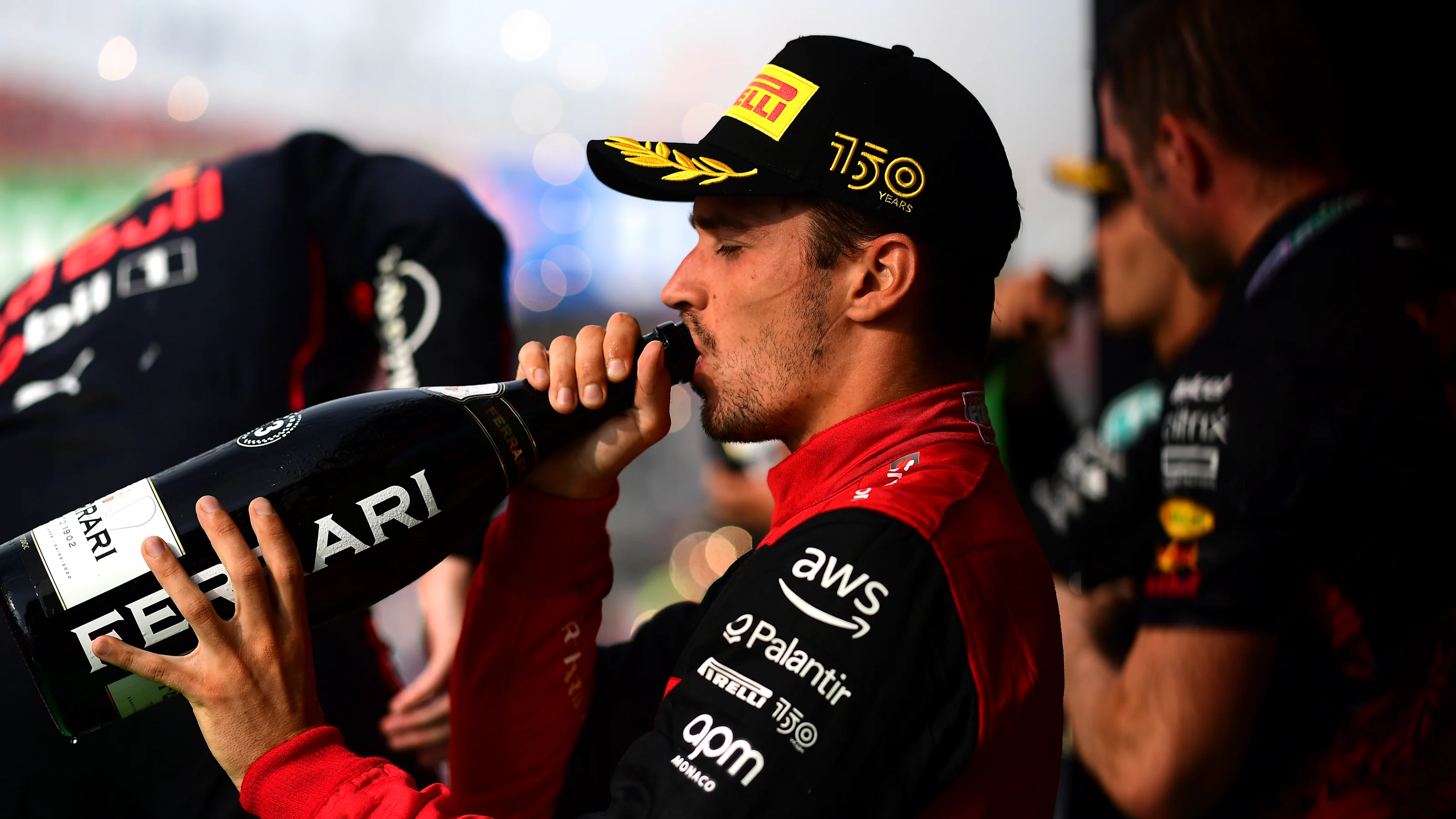 ZANDVOORT, NETHERLANDS - SEPTEMBER 04: Third placed Charles Leclerc of Monaco and Ferrari