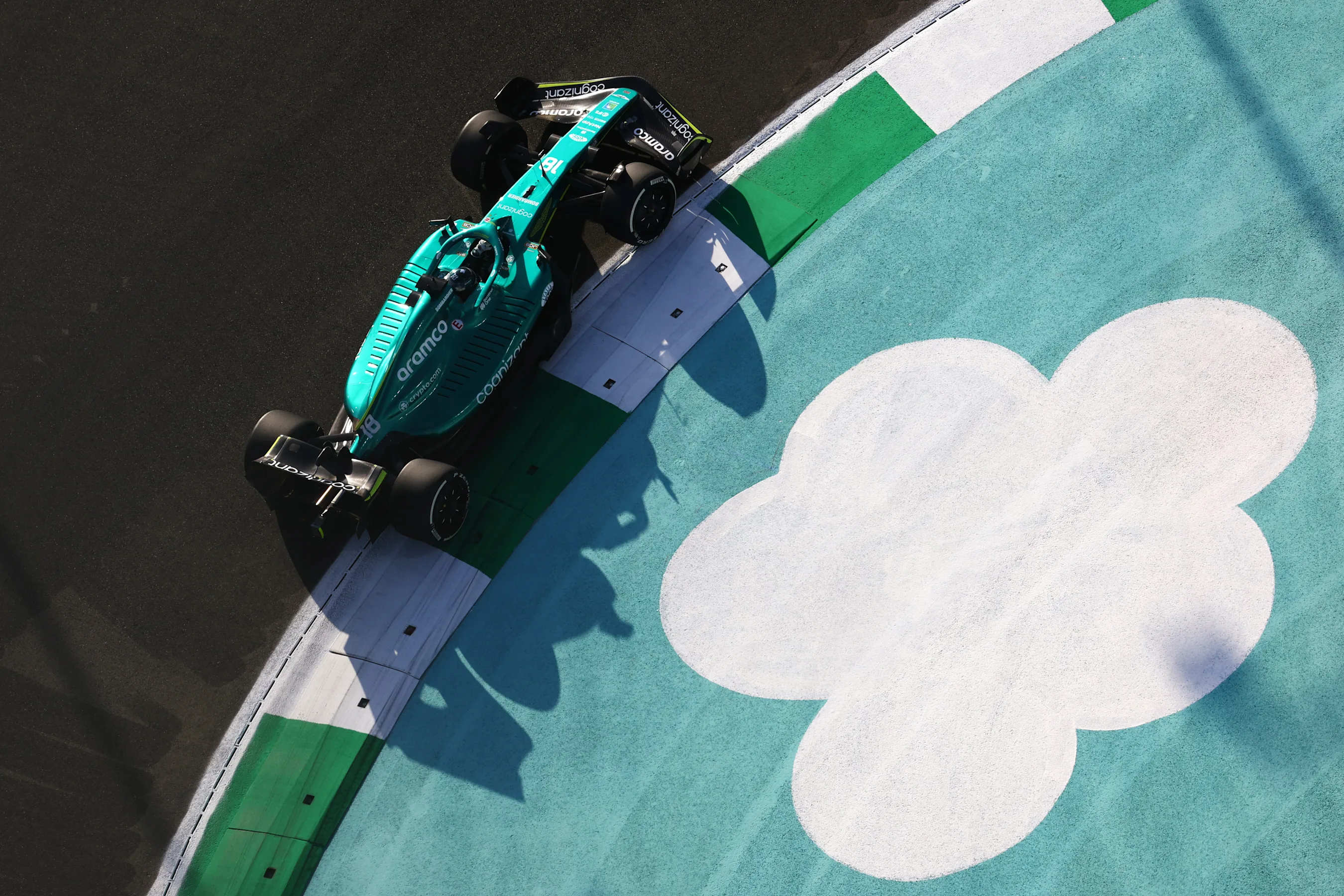 JEDDAH, SAUDI ARABIA - MARCH 25: Lance Stroll of Canada driving the (18) Aston Martin AMR22