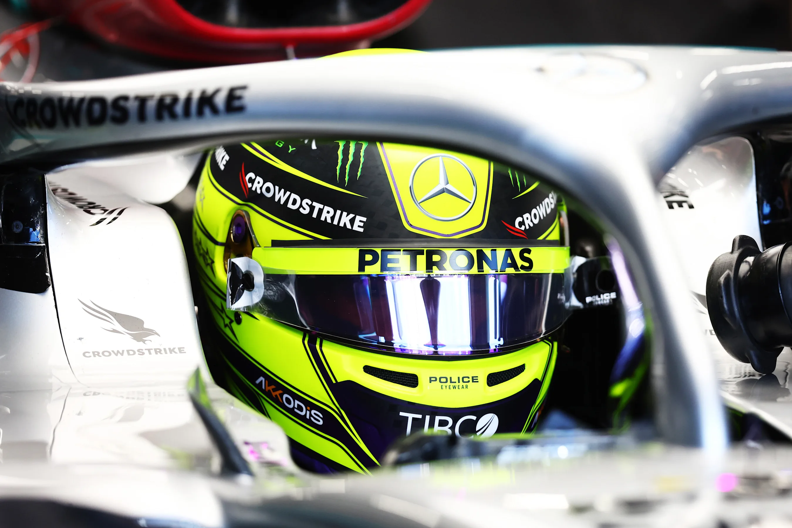 JEDDAH, SAUDI ARABIA - MARCH 25: Lewis Hamilton of Great Britain and Mercedes prepares to drive in