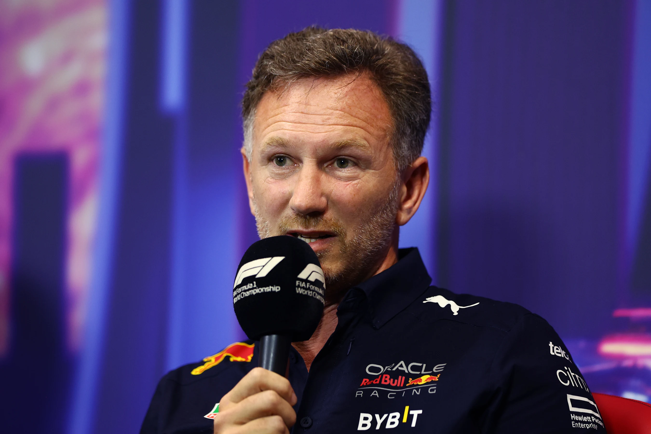 SINGAPORE, SINGAPORE - OCTOBER 01: Red Bull Racing Team Principal Christian Horner talks in the