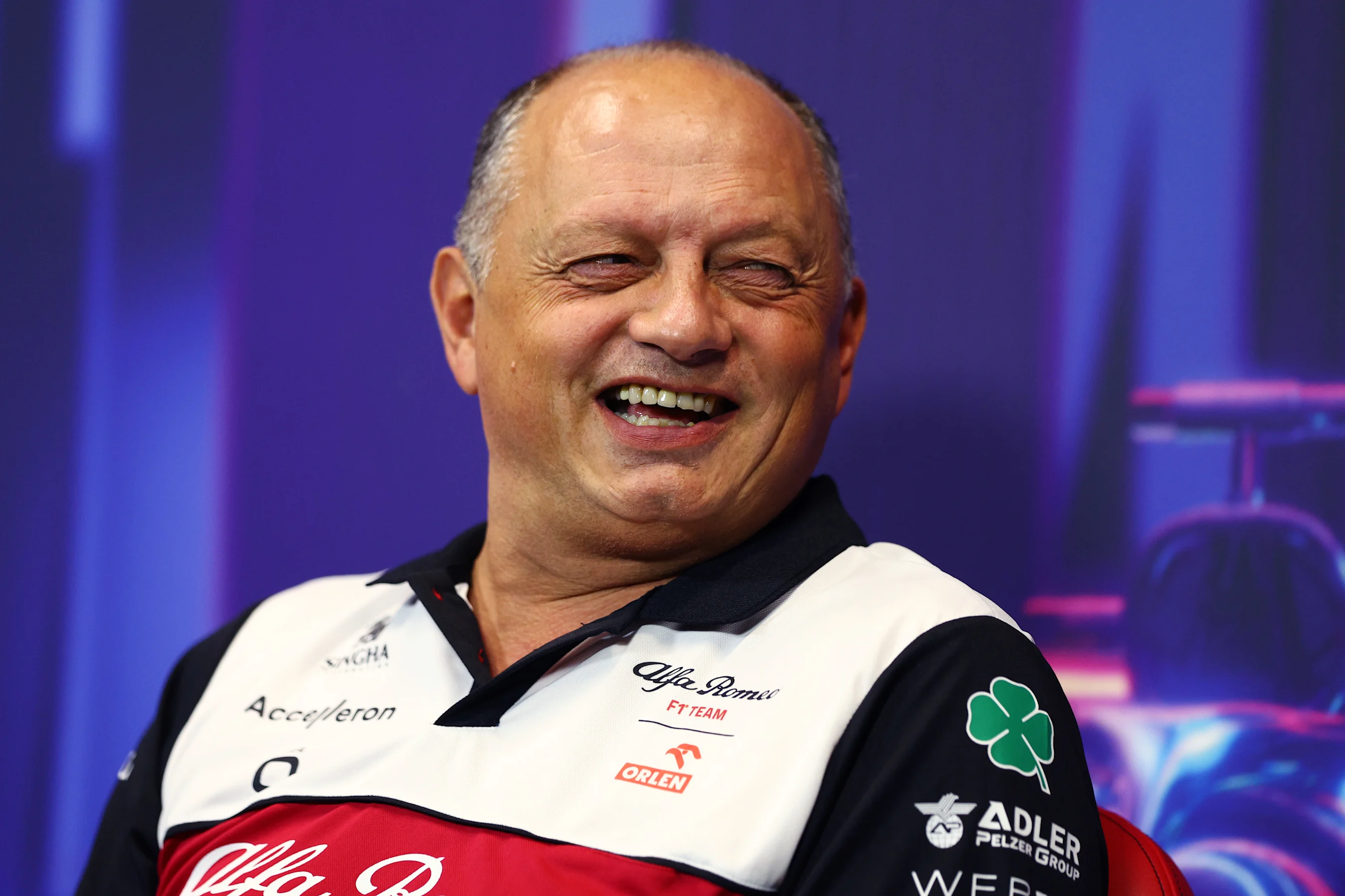 SINGAPORE, SINGAPORE - OCTOBER 01: Alfa Romeo Racing Team Principal Frederic Vasseur talks in the
