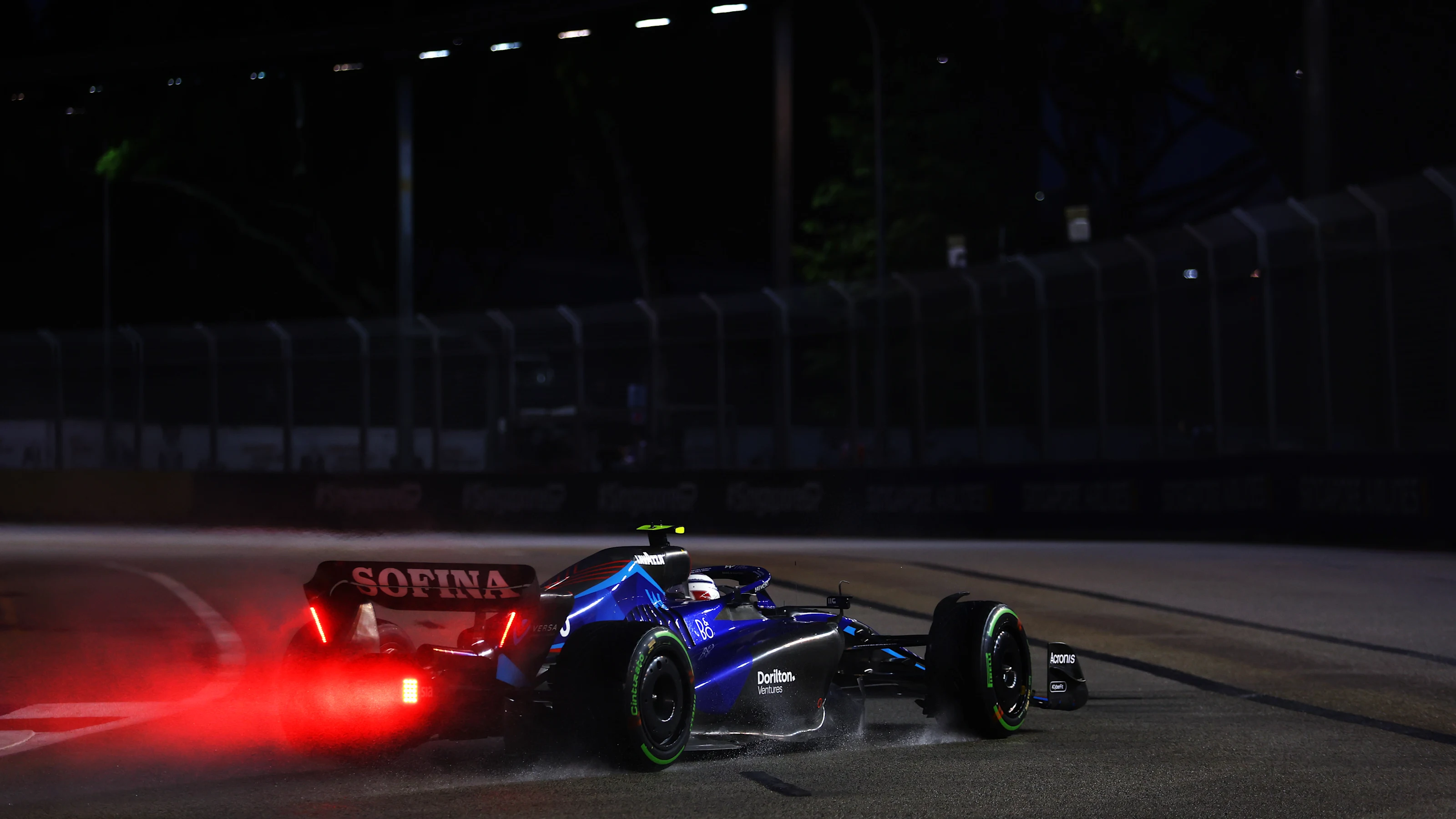 SINGAPORE, SINGAPORE - OCTOBER 01: Nicholas Latifi of Canada driving the (6) Williams FW44 Mercedes