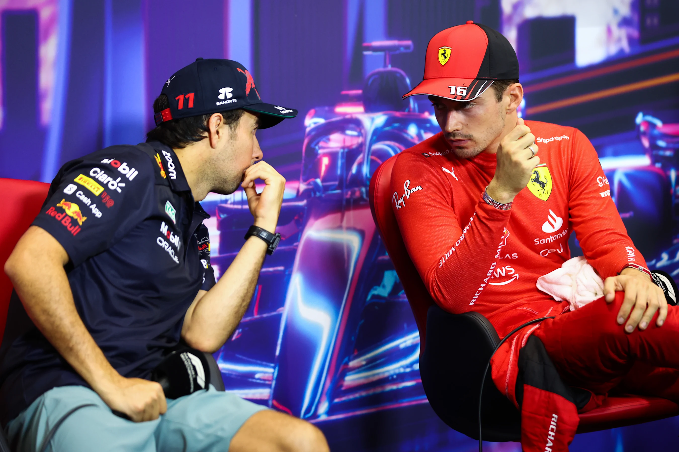 SINGAPORE, SINGAPORE - OCTOBER 01: Pole position qualifier Charles Leclerc of Monaco and Ferrari