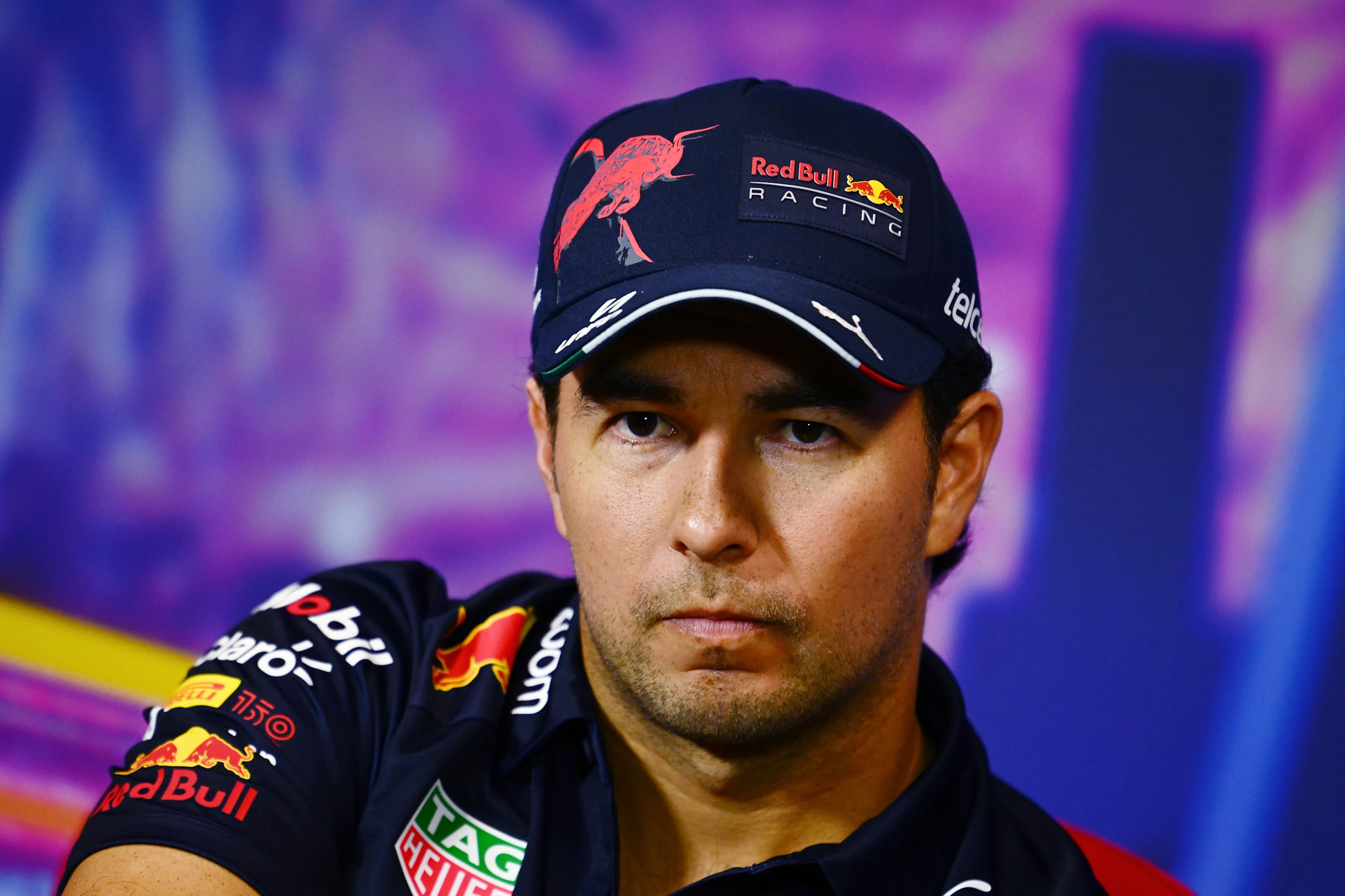 SINGAPORE, SINGAPORE - SEPTEMBER 29: Sergio Perez of Mexico and Oracle Red Bull Racing attends the