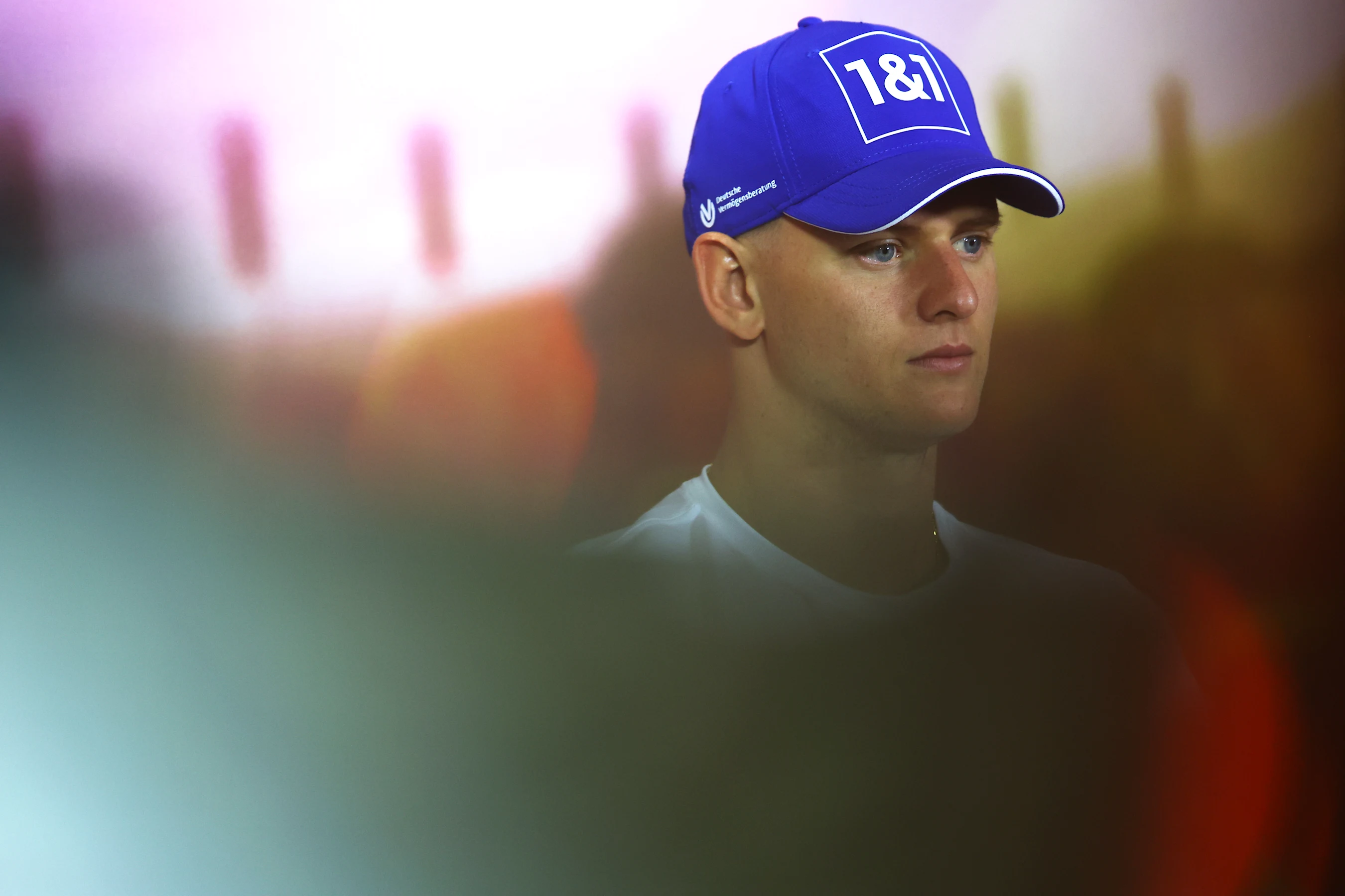BARCELONA, SPAIN - MAY 20: Mick Schumacher of Germany and Haas F1 looks on in the Drivers Press
