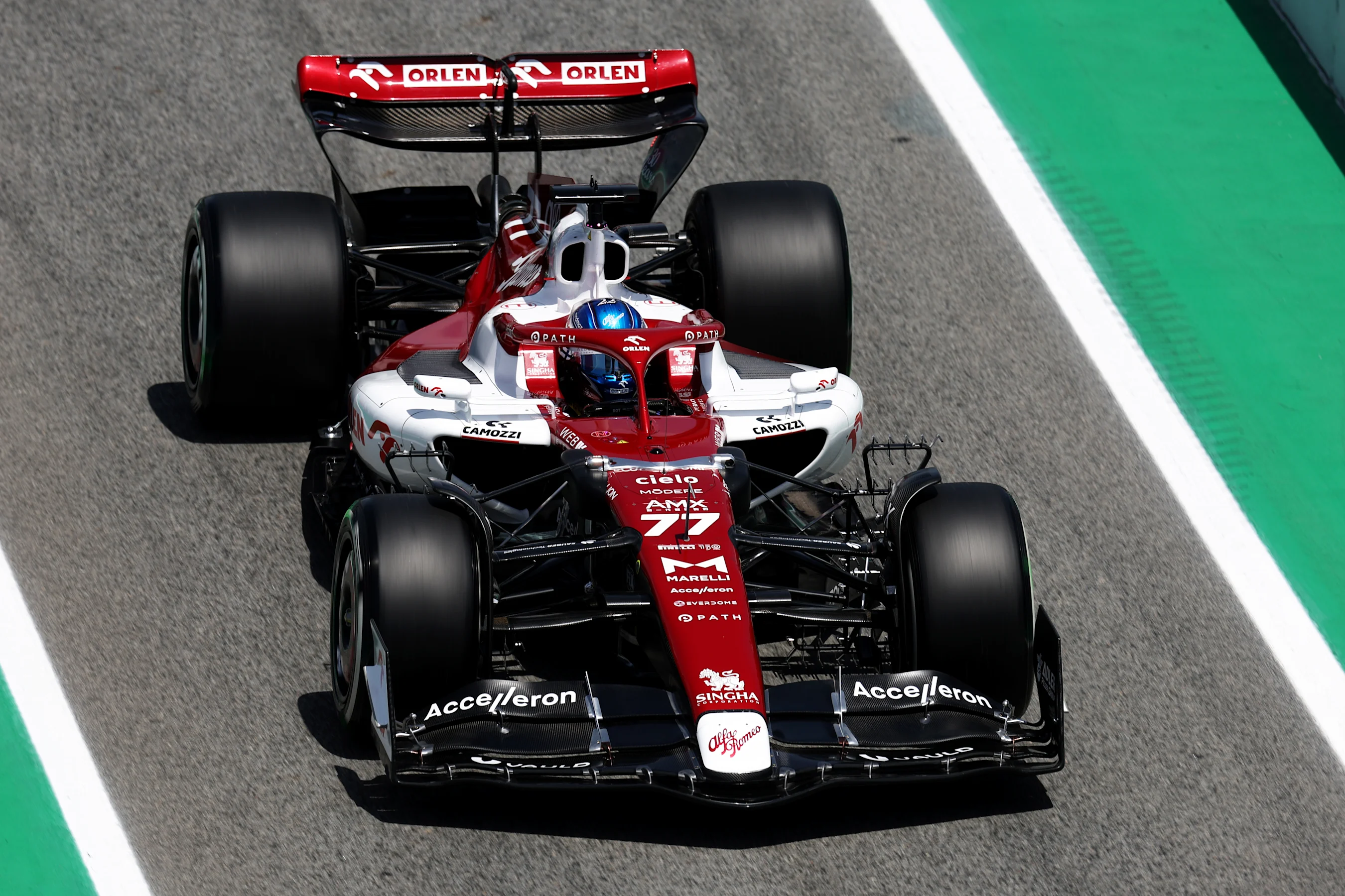 BARCELONA, SPAIN - MAY 20: Valtteri Bottas of Finland driving the (77) Alfa Romeo F1 C42 Ferrari on