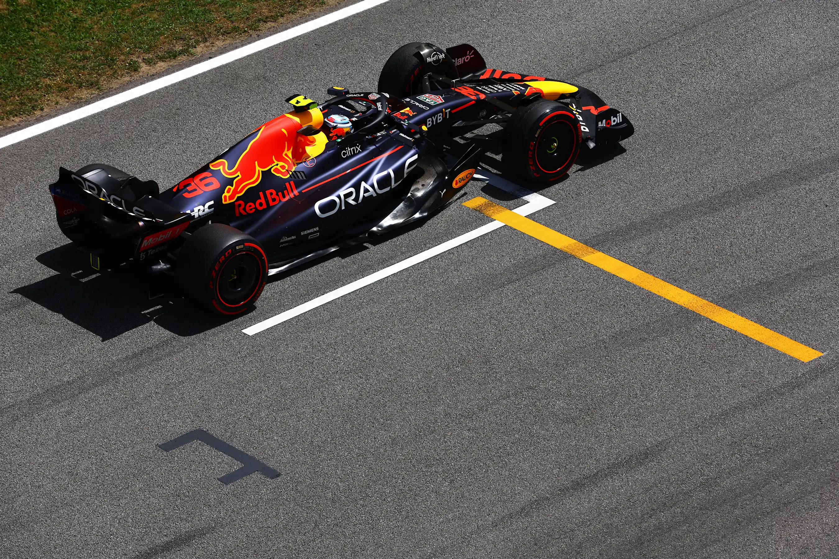 BARCELONA, SPAIN - MAY 20: Juri Vips of Estonia driving the (36) Oracle Red Bull Racing RB18 on