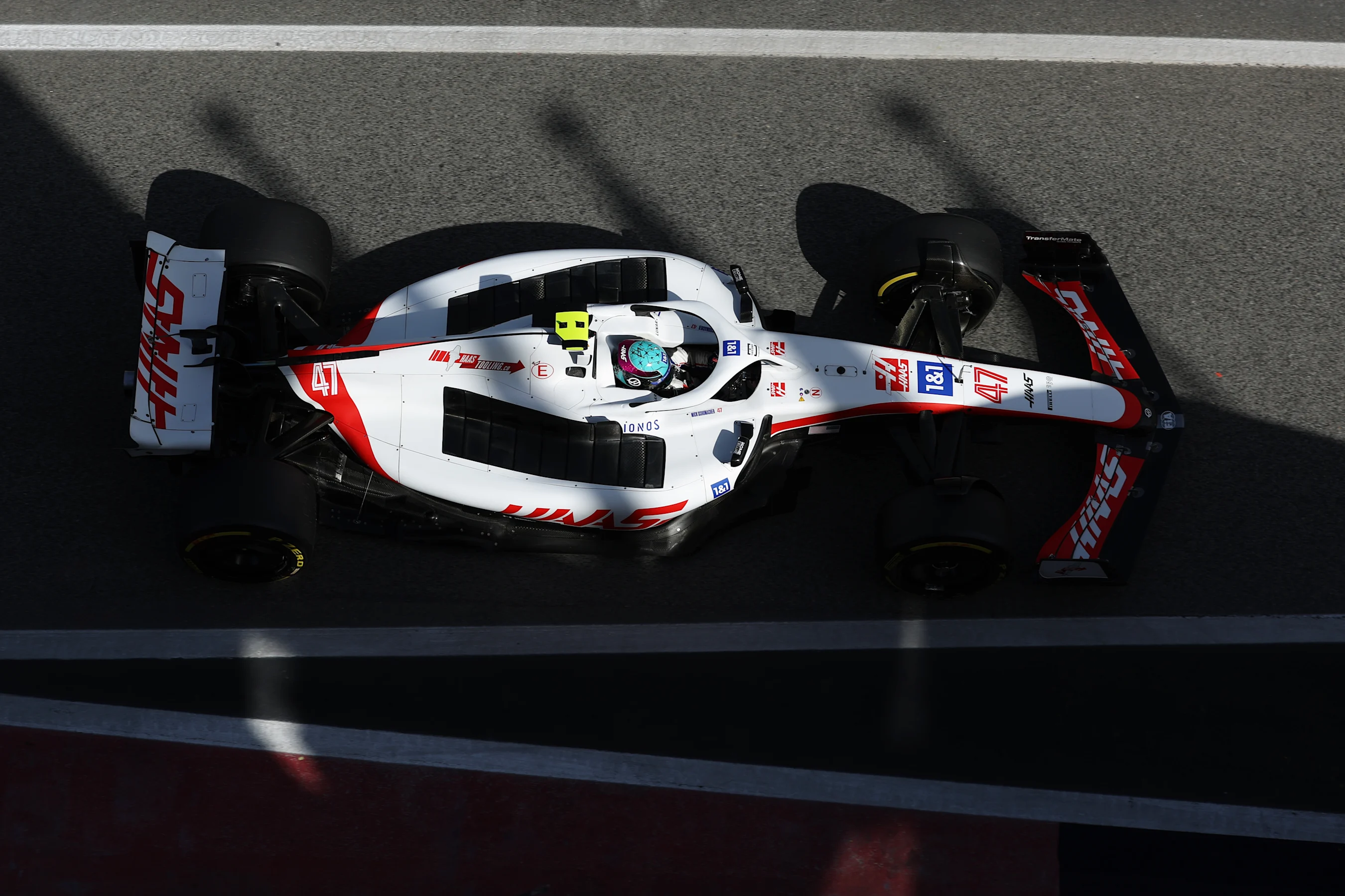 BARCELONA, SPAIN - MAY 20: Mick Schumacher of Germany driving the (47) Haas F1 VF-22 Ferrari during