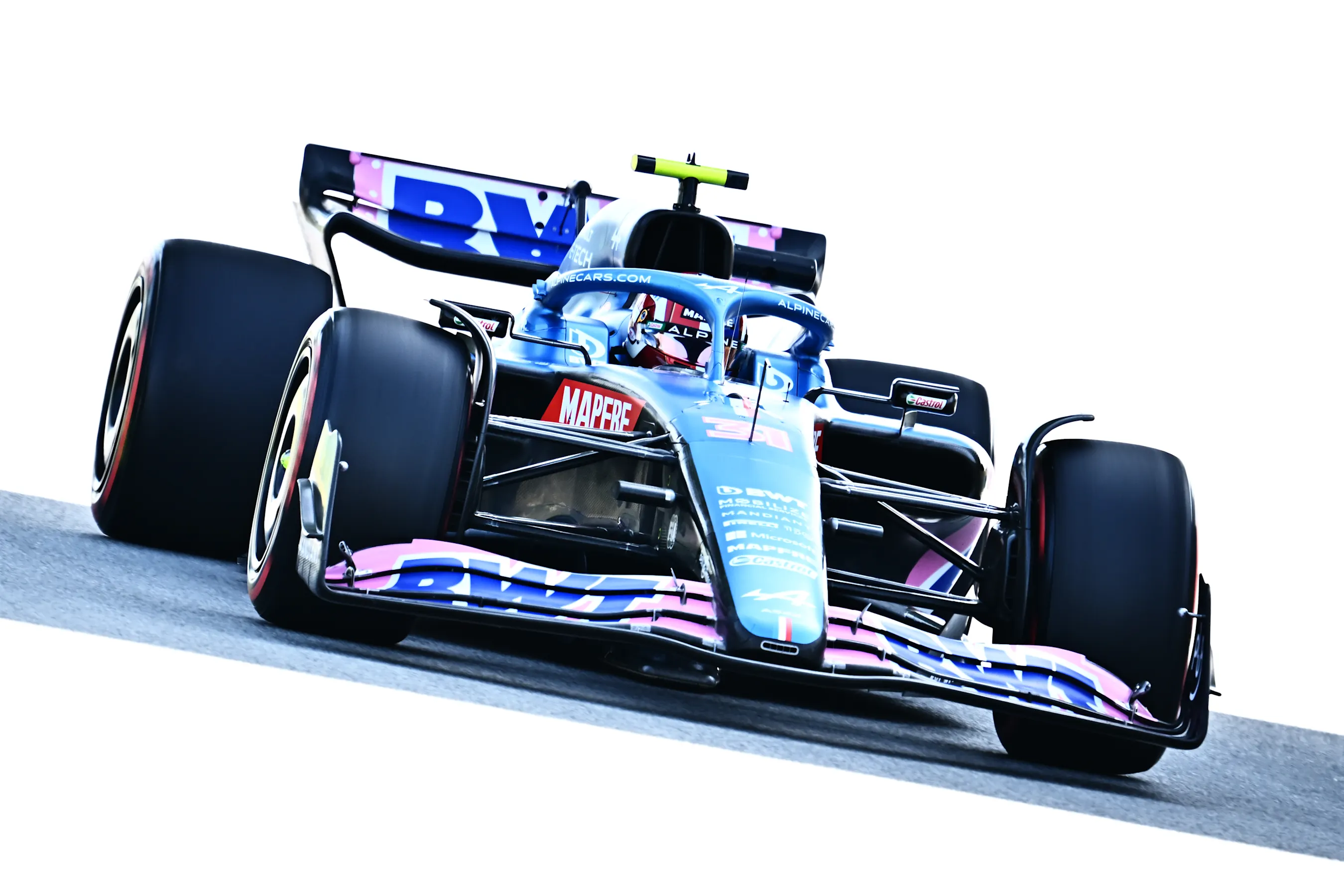 BARCELONA, SPAIN - MAY 20: Esteban Ocon of France driving the (31) Alpine F1 A522 Renault on track