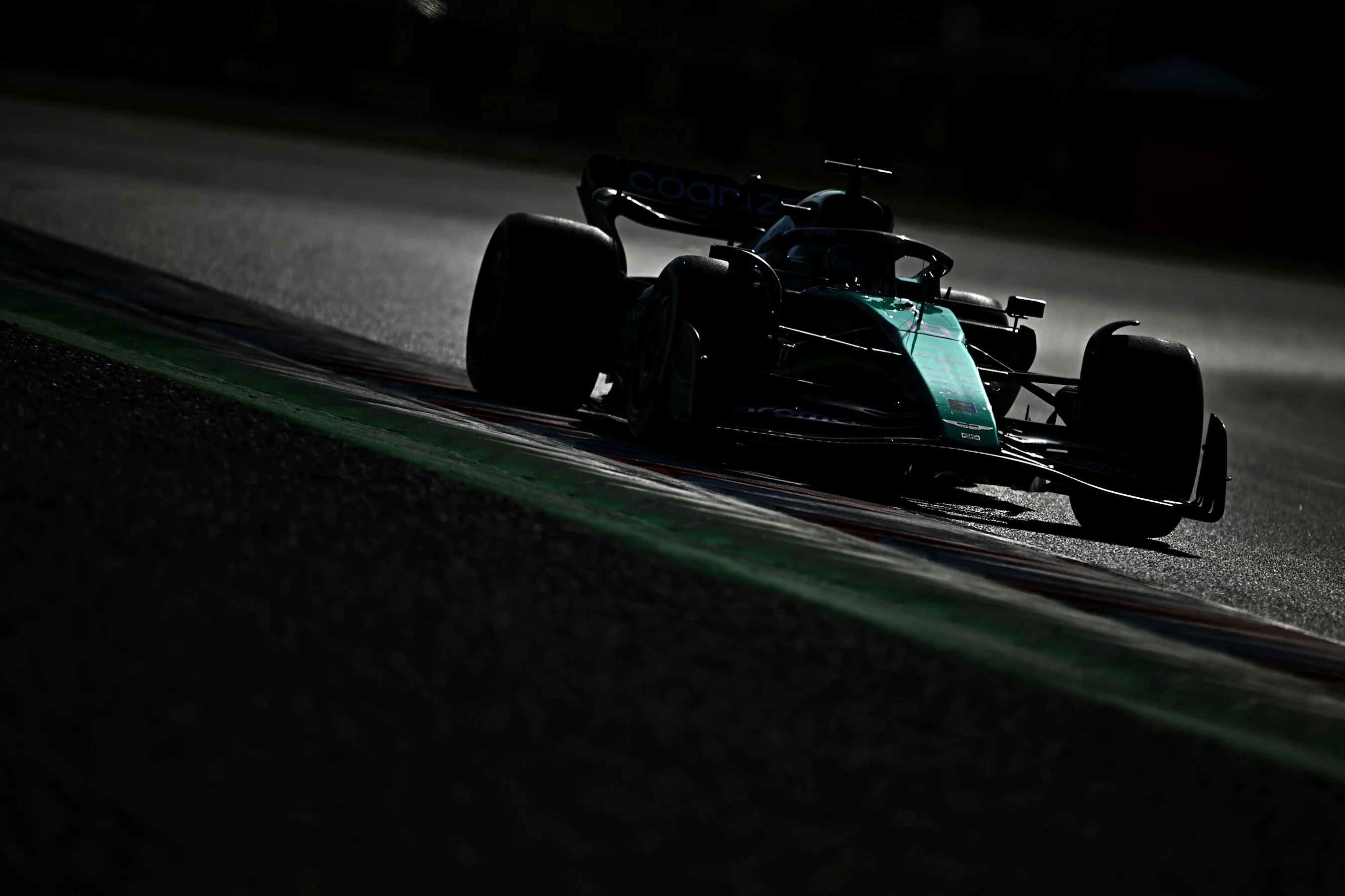 BARCELONA, SPAIN - MAY 20: Lance Stroll of Canada driving the (18) Aston Martin AMR22 Mercedes on