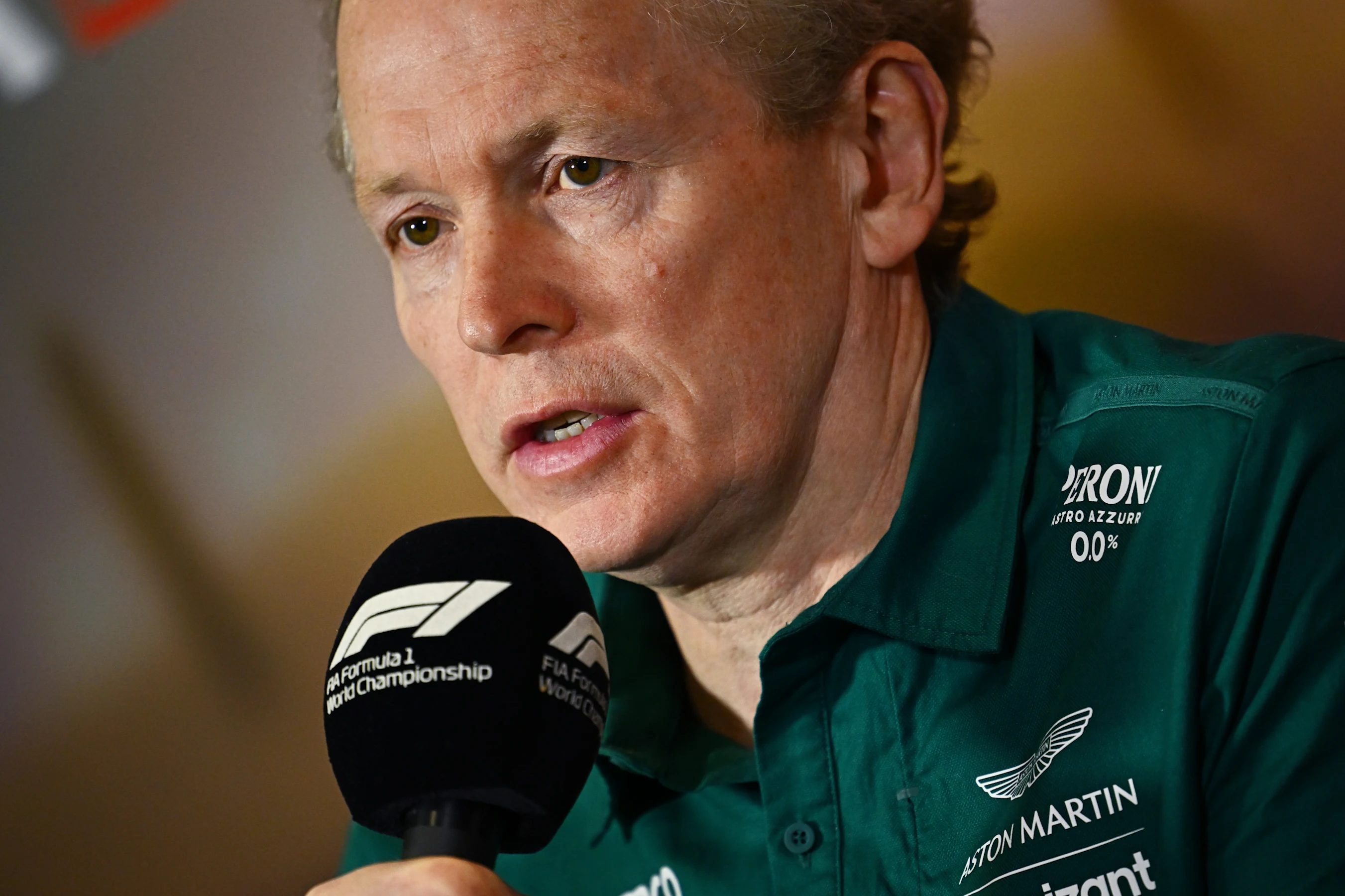 BARCELONA, SPAIN - MAY 21: Andrew Green, Chief Technical Officer of Aston Martin F1 Team talks in