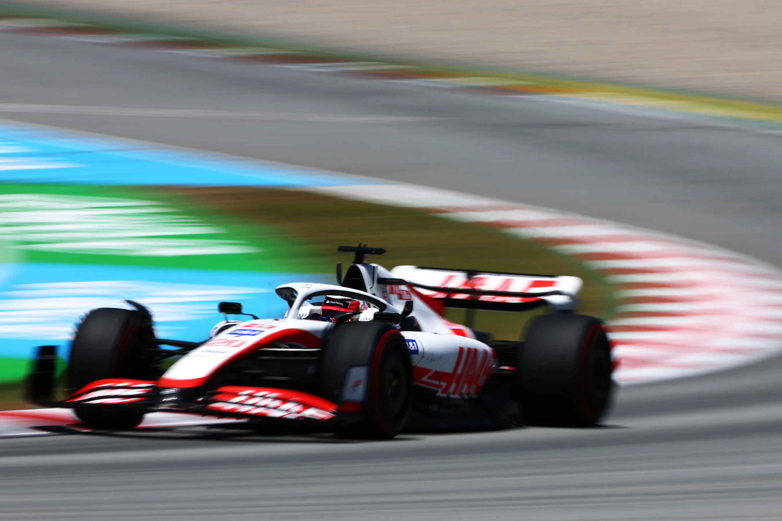BARCELONA, SPAIN - MAY 21: Kevin Magnussen of Denmark driving the (20) Haas F1 VF-22 Ferrari on