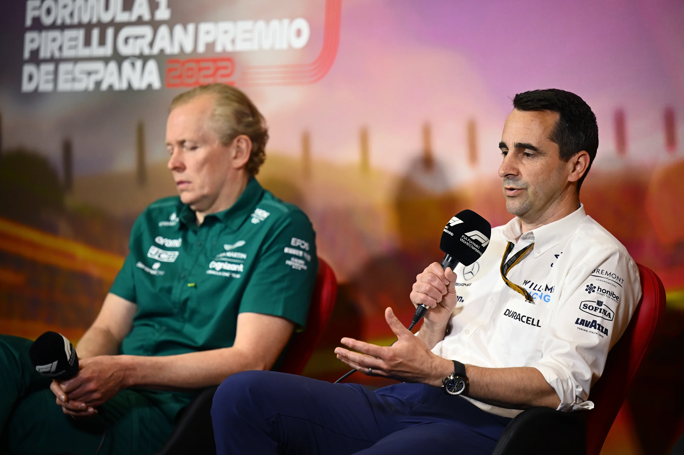 BARCELONA, SPAIN - MAY 21: Dave Robson, Head of Vehicle Performance at Williams, talks in the Team