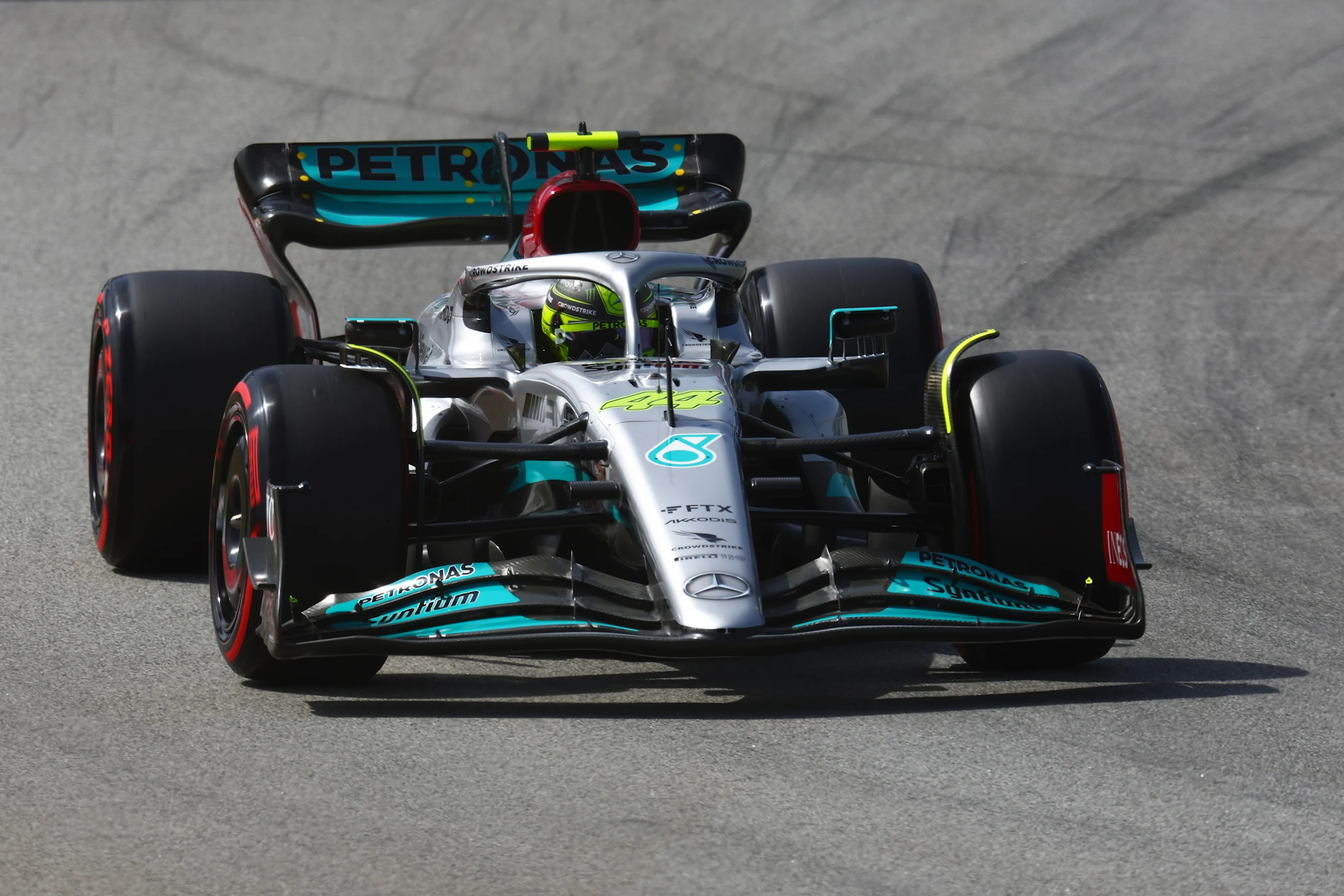 BARCELONA, SPAIN - MAY 21: Lewis Hamilton of Great Britain driving the (44) Mercedes AMG Petronas