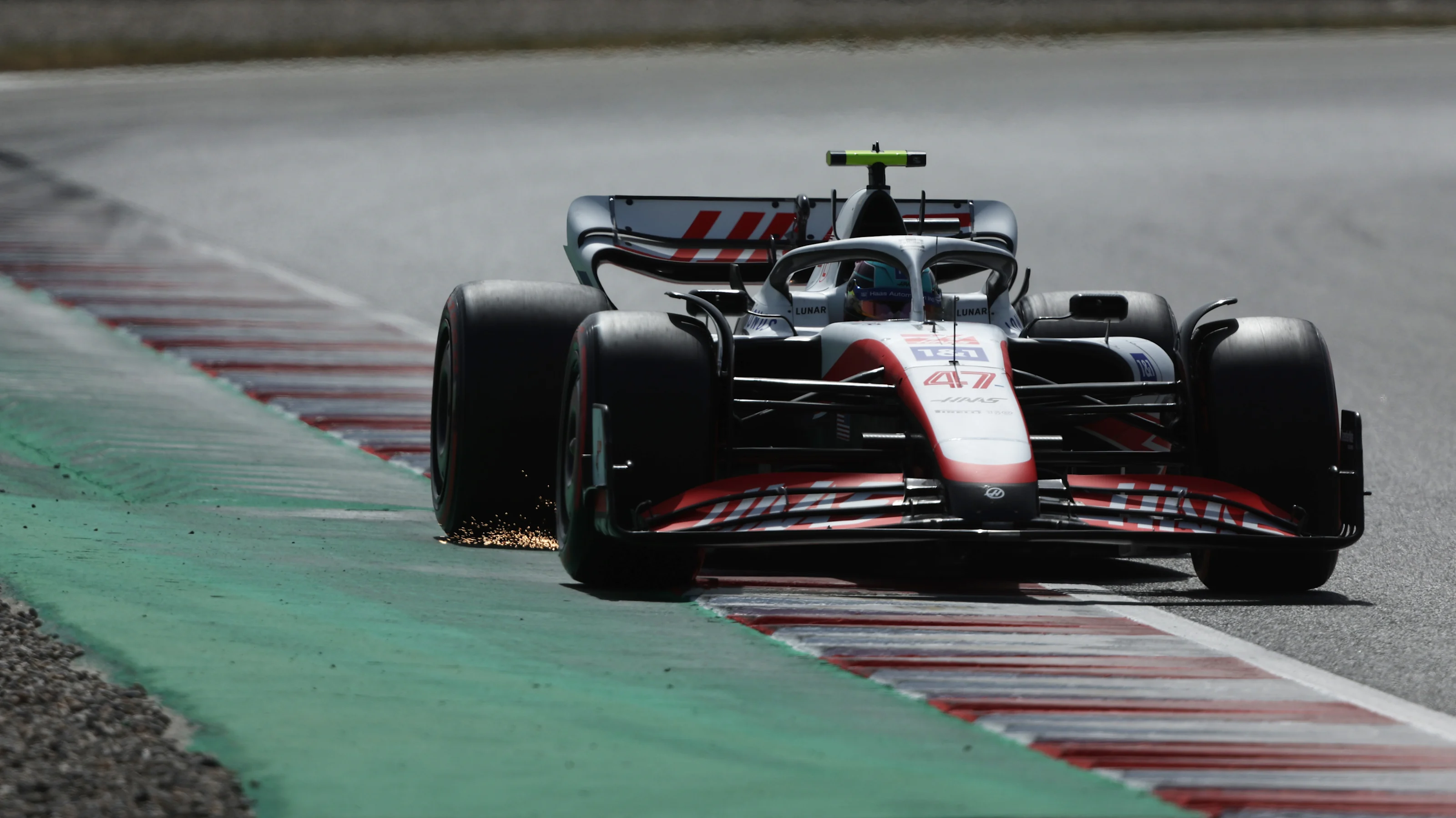 BARCELONA, SPAIN - MAY 21: Mick Schumacher of Germany driving the (47) Haas F1 VF-22 Ferrari on