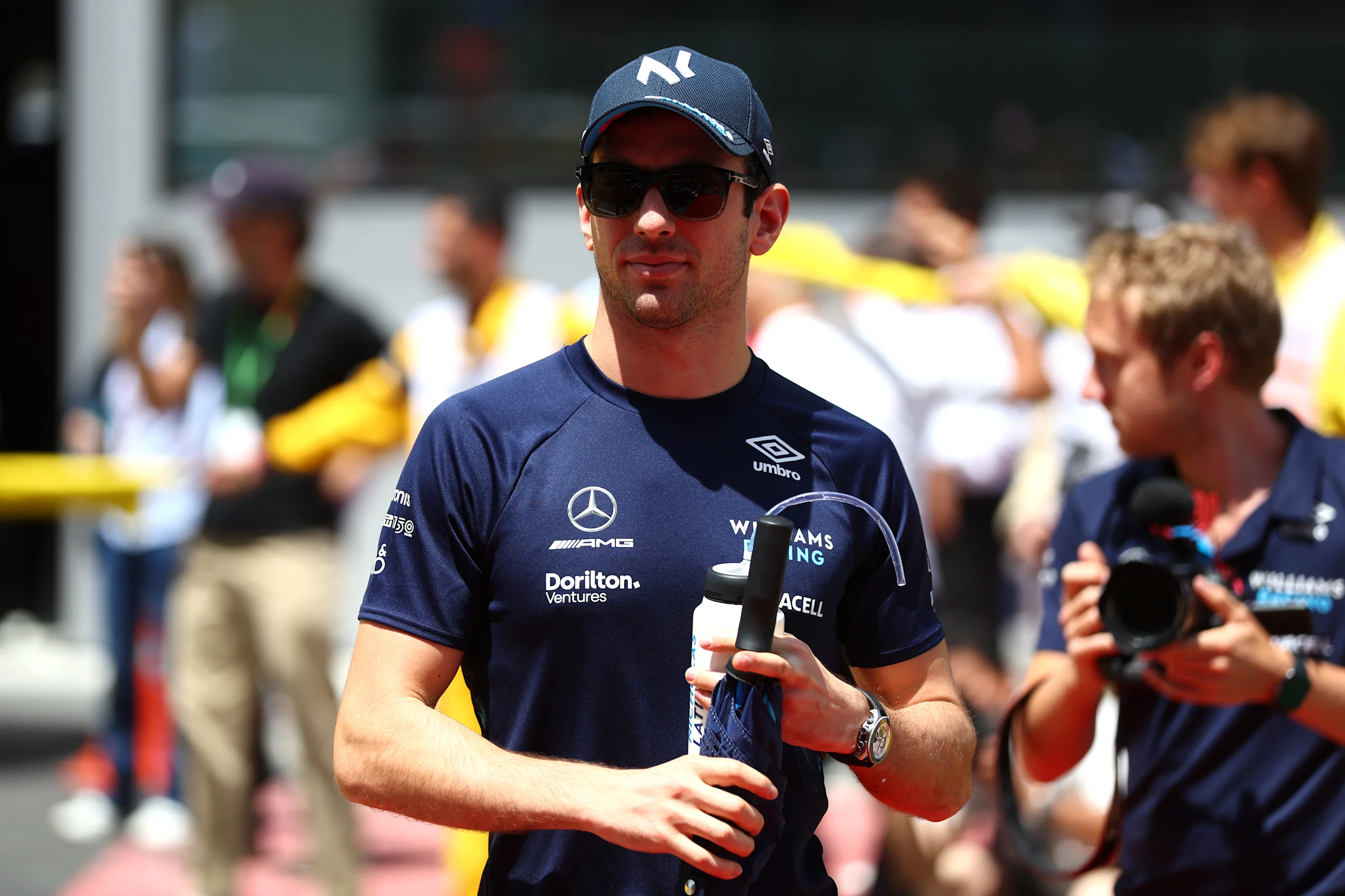 BARCELONA, SPAIN - MAY 22: Nicholas Latifi of Canada and Williams looks on from the drivers parade
