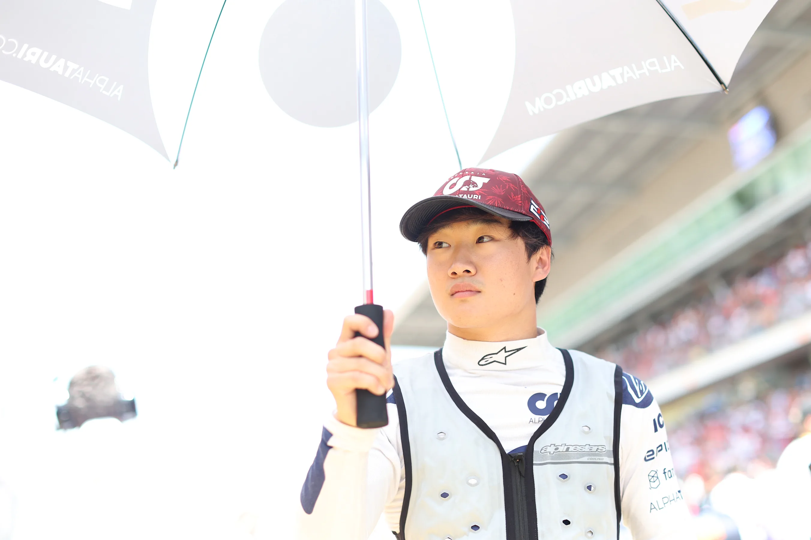 BARCELONA, SPAIN - MAY 22: Yuki Tsunoda of Japan and Scuderia AlphaTauri prepares to drive on the