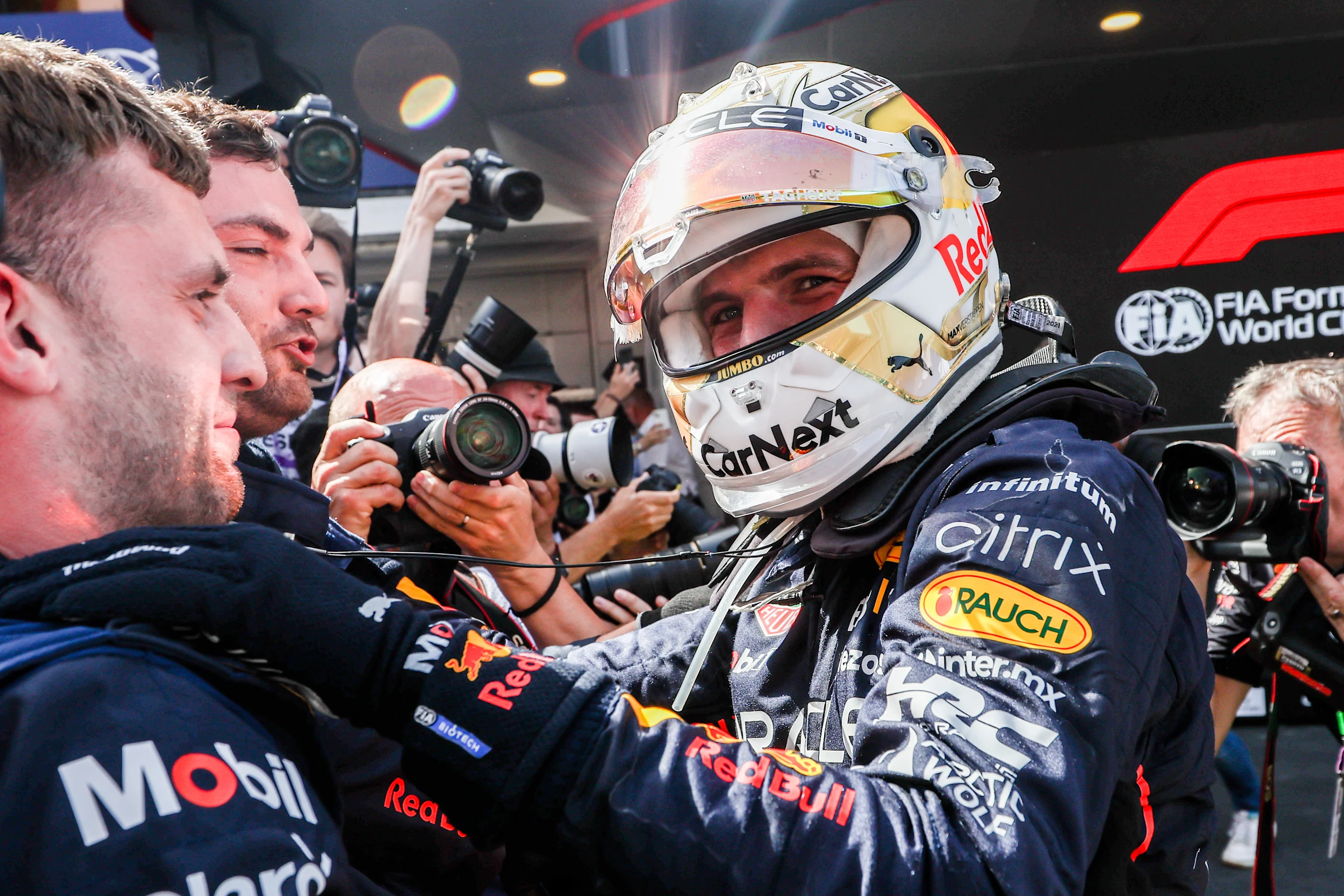 BARCELONA, SPAIN - MAY 22: Max Verstappen of Red Bull Racing and The Netherlands celebrates