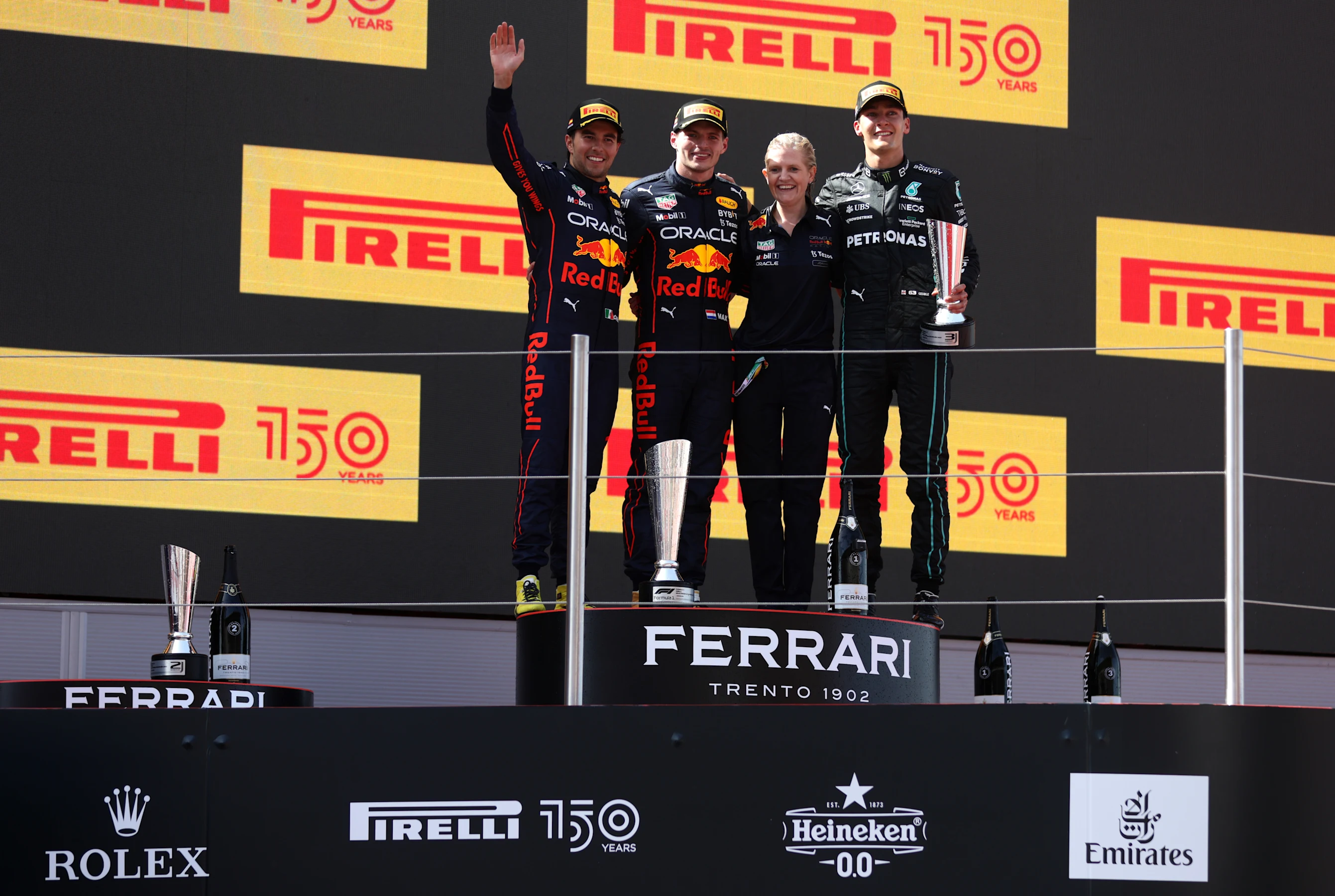 BARCELONA, SPAIN - MAY 22: Race winner Max Verstappen of the Netherlands and Oracle Red Bull