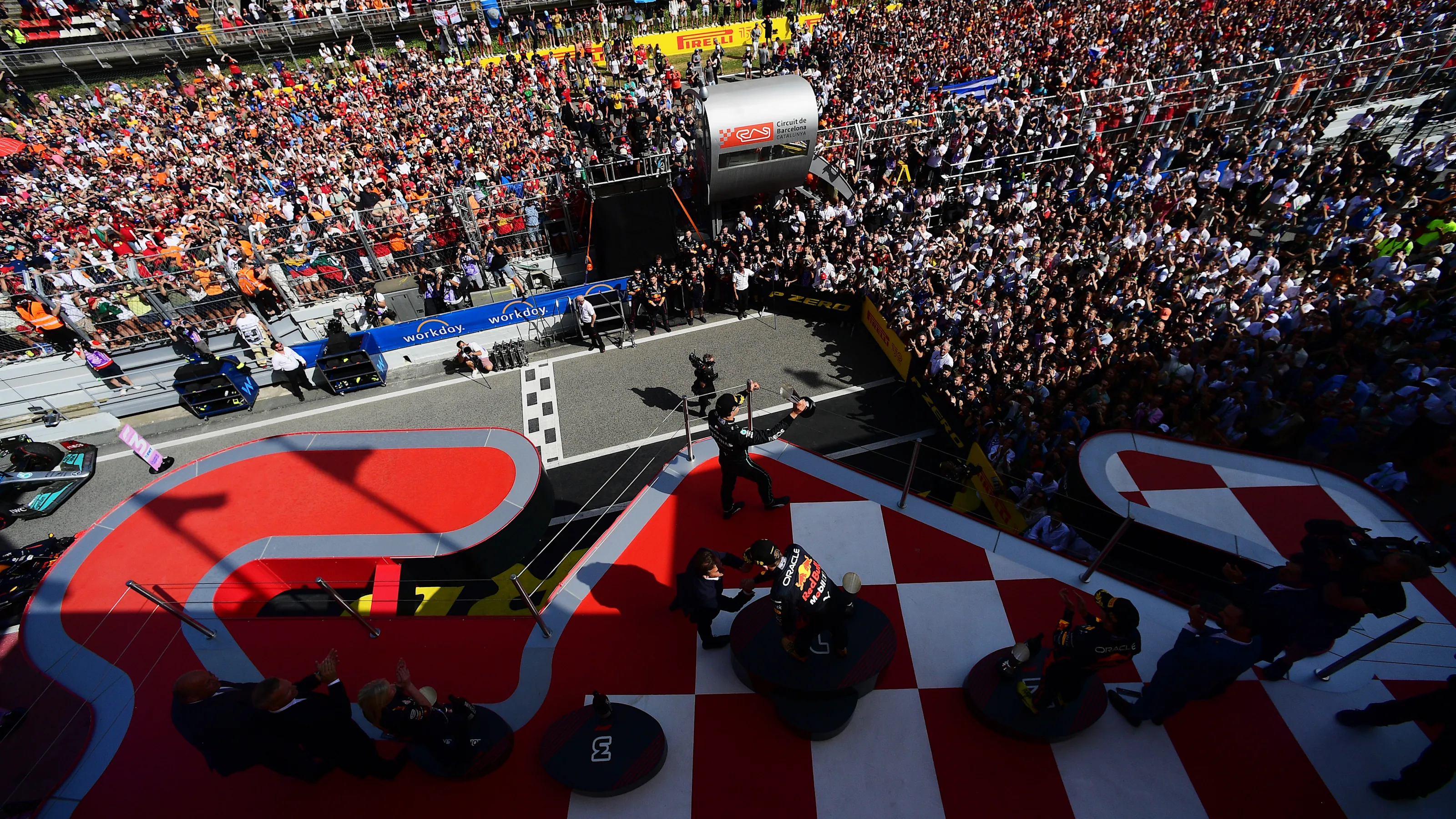 BARCELONA, SPAIN - MAY 22: Race winner Max Verstappen of the Netherlands and Oracle Red Bull