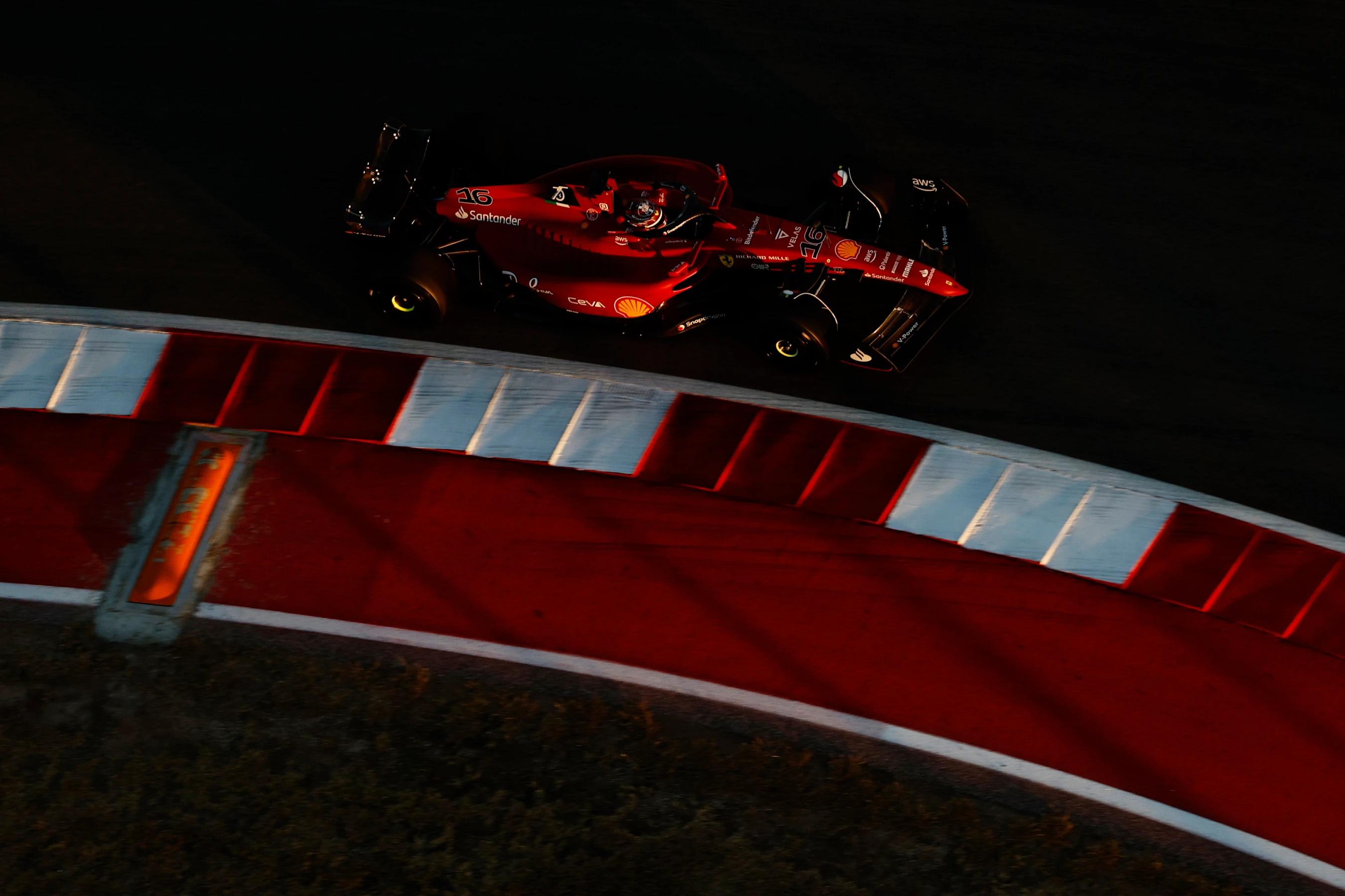 AUSTIN, TEXAS - OCTOBER 21: Charles Leclerc of Monaco driving the (16) Ferrari F1-75 on track