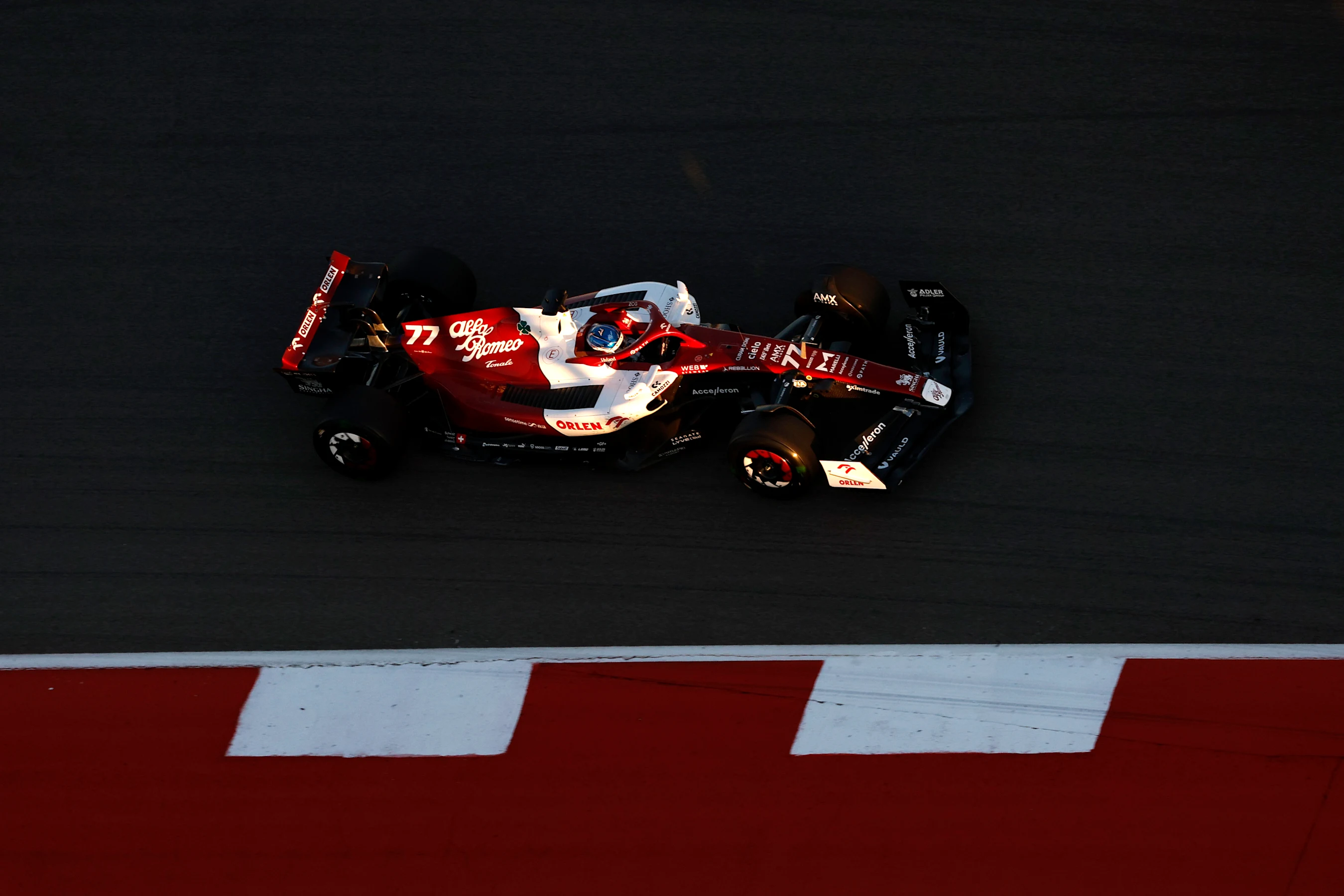 AUSTIN, TEXAS - OCTOBER 21: Valtteri Bottas of Finland driving the (77) Alfa Romeo F1 C42 Ferrari