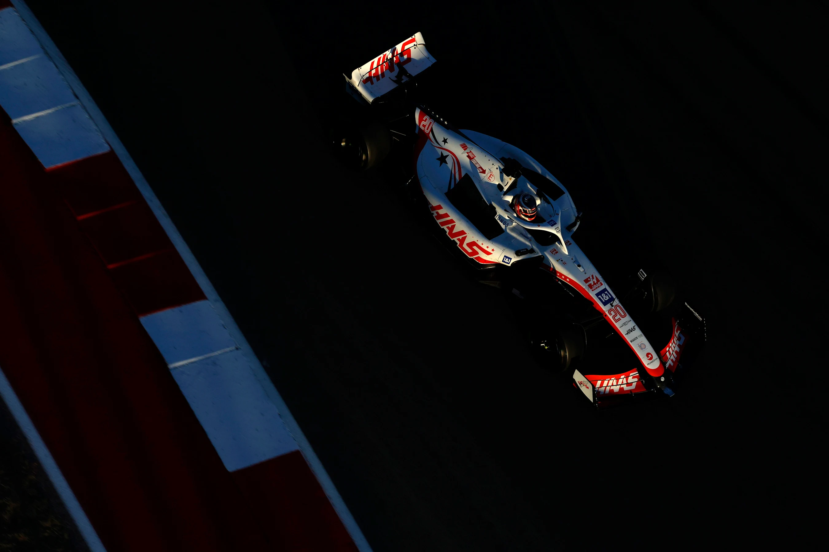 AUSTIN, TEXAS - OCTOBER 21: Kevin Magnussen of Denmark driving the (20) Haas F1 VF-22 Ferrari on