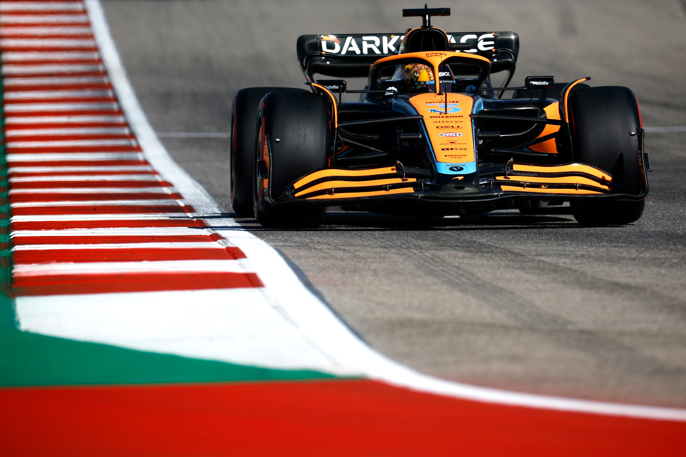 AUSTIN, TEXAS - OCTOBER 22: Daniel Ricciardo of Australia driving the (3) McLaren MCL36 Mercedes on