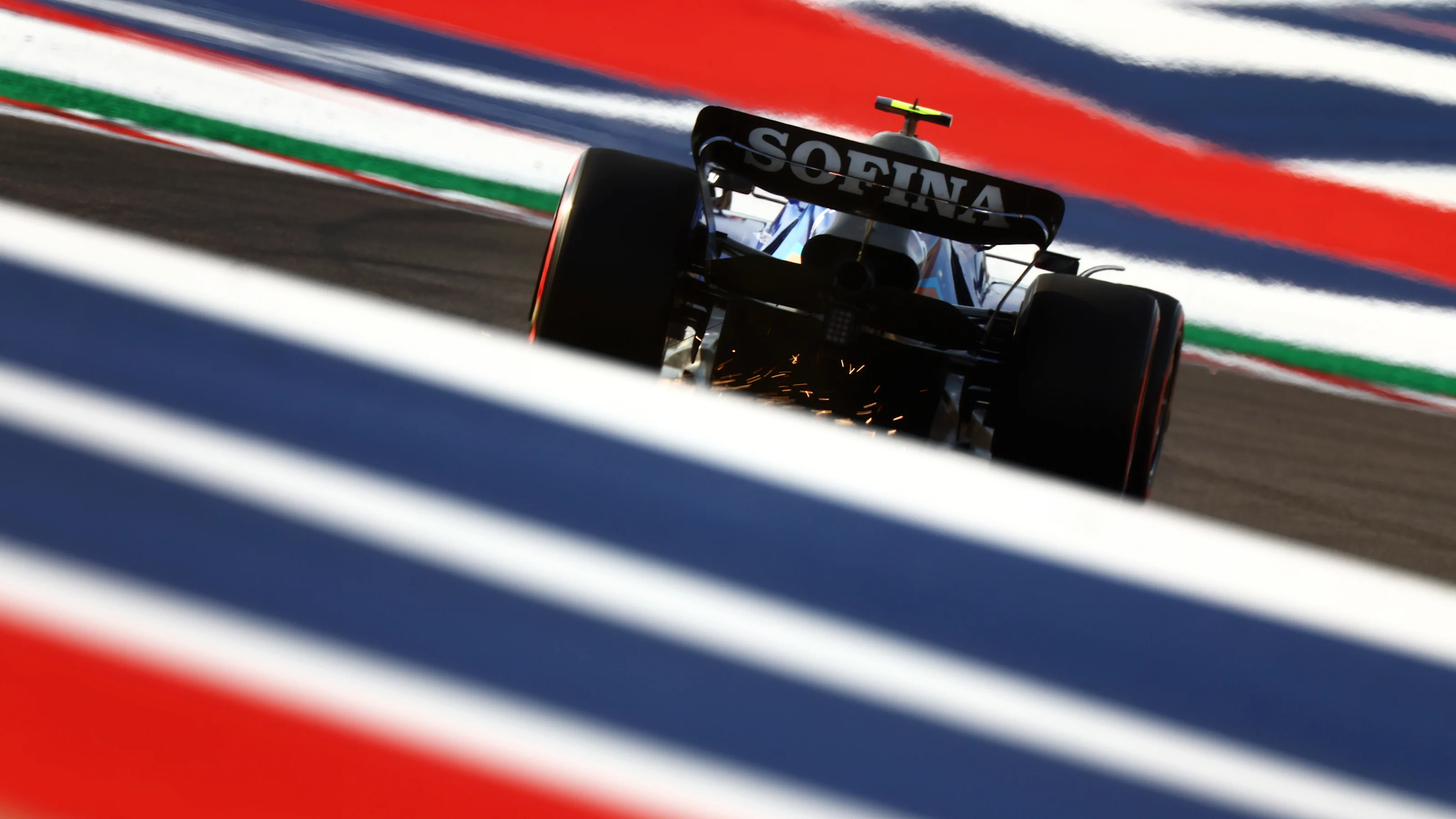 AUSTIN, TEXAS - OCTOBER 22: Nicholas Latifi of Canada driving the (6) Williams FW44 Mercedes on