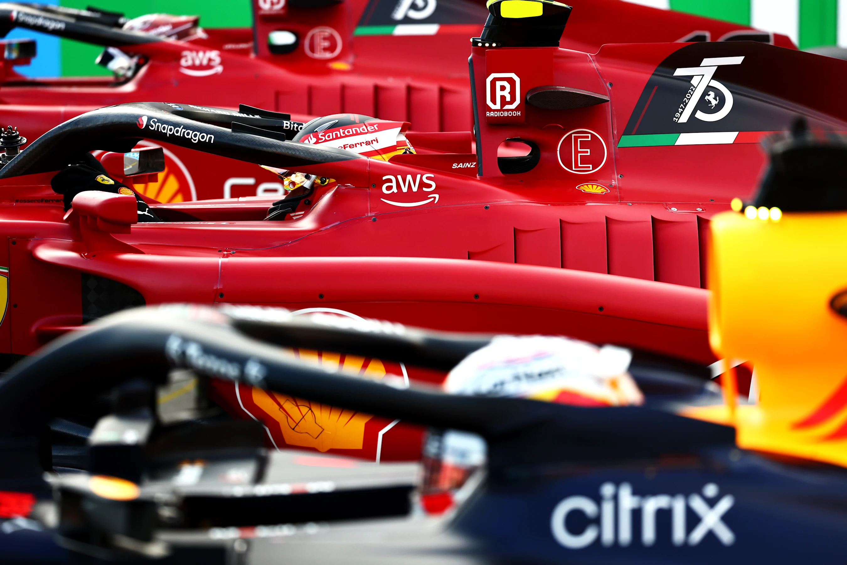 AUSTIN, TEXAS - OCTOBER 22: Pole position qualifier Carlos Sainz of Spain and Ferrari stops in parc