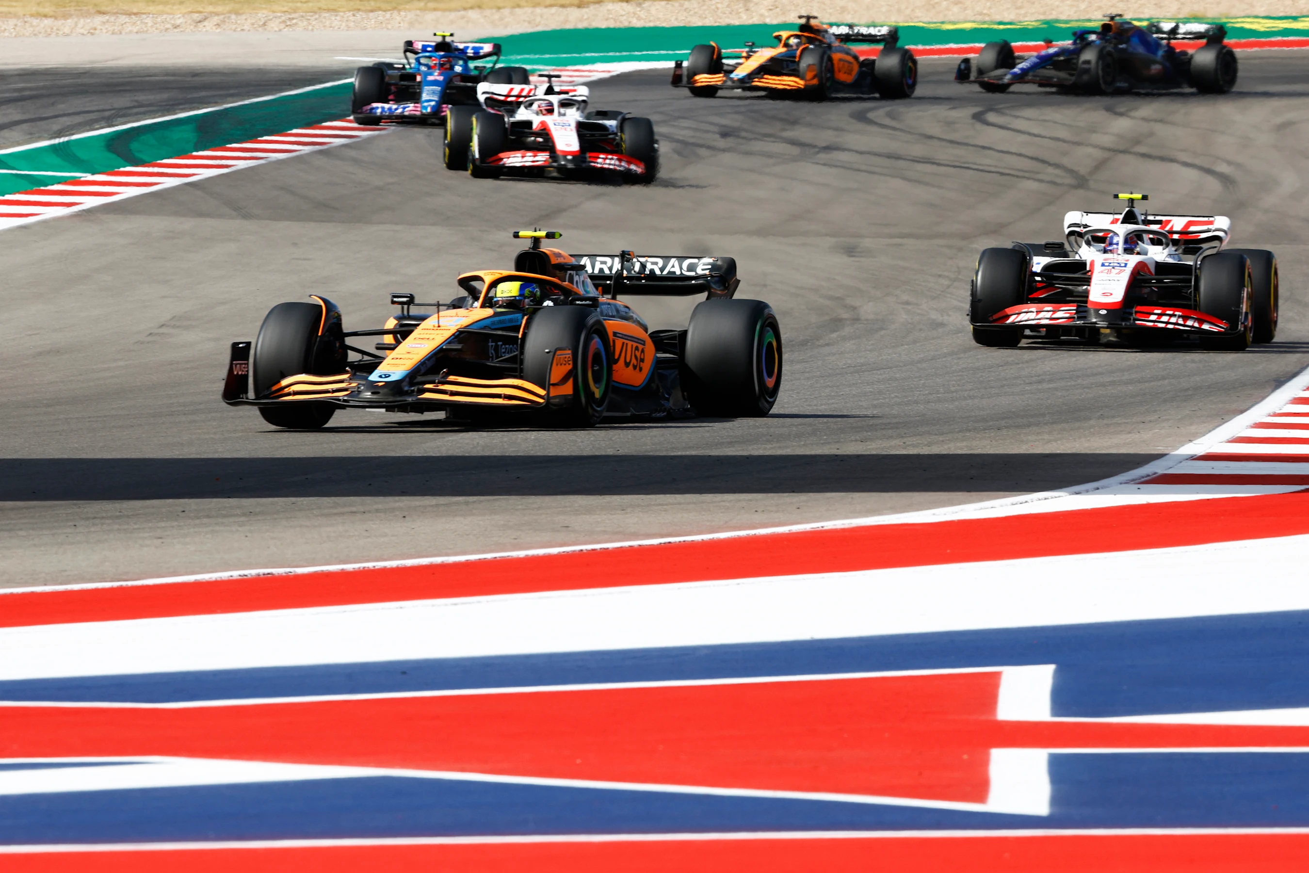 AUSTIN, TEXAS - OCTOBER 23: Lando Norris of Great Britain driving the (4) McLaren MCL36 Mercedes