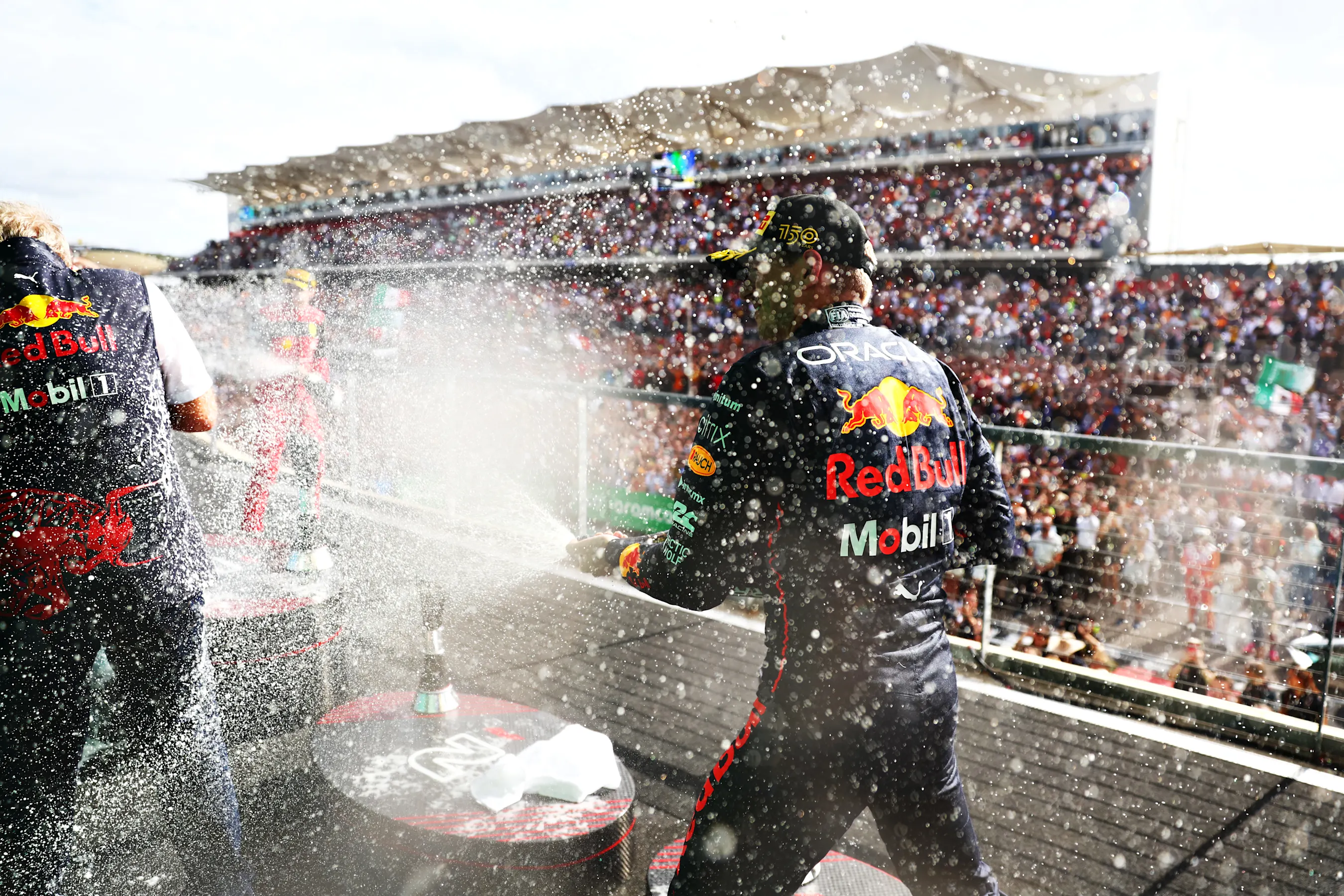 AUSTIN, TEXAS - OCTOBER 23: Race winner Max Verstappen of the Netherlands and Oracle Red Bull