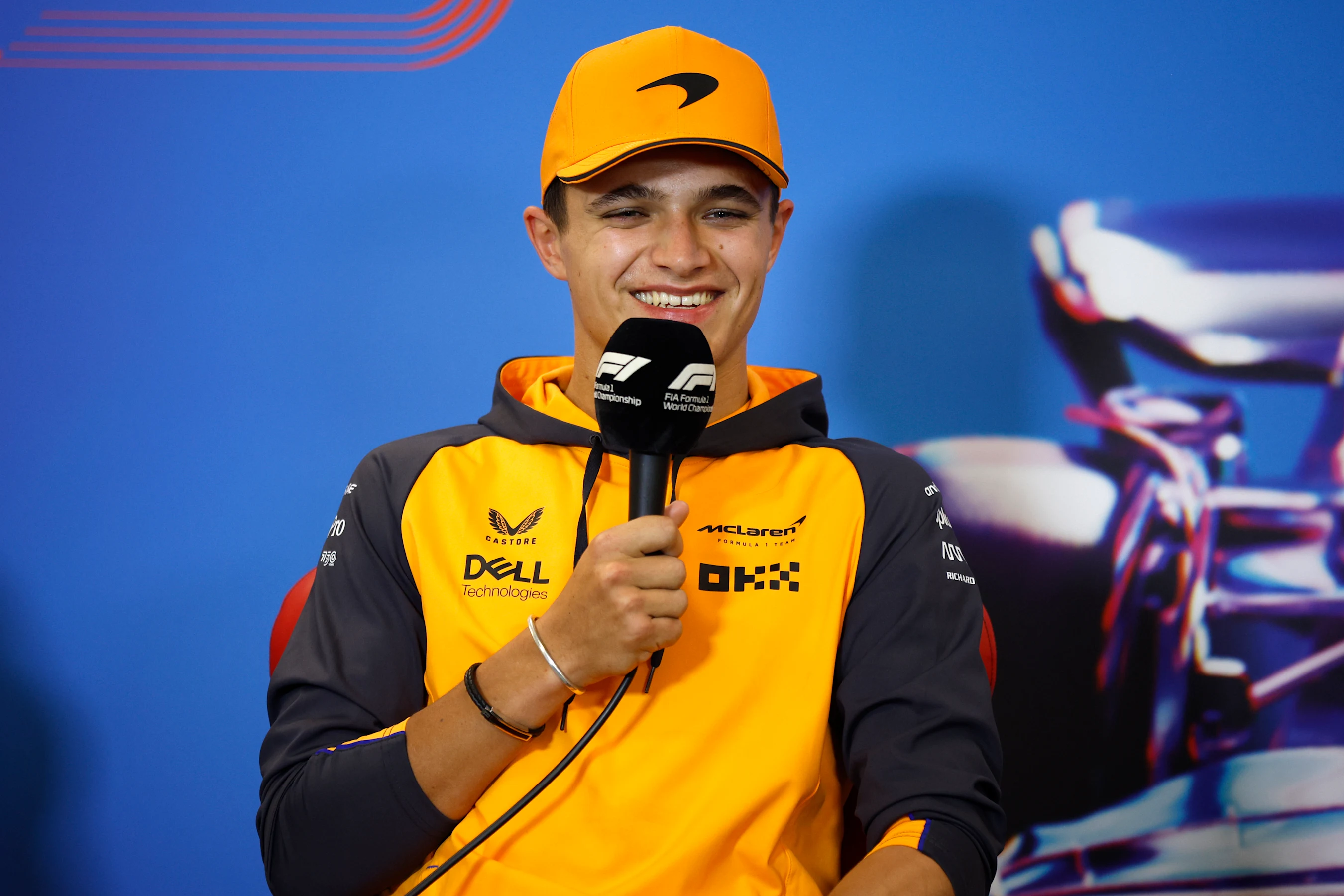 AUSTIN, TEXAS - OCTOBER 20: Lando Norris of Great Britain and McLaren attends the Drivers Press