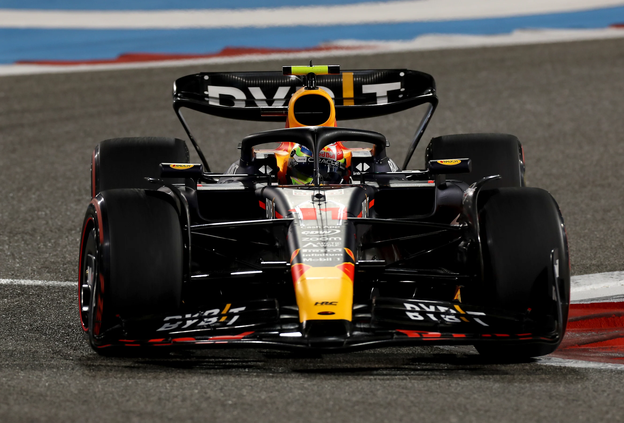 BAHRAIN, BAHRAIN - MARCH 03: Sergio Perez of Mexico driving the (11) Oracle Red Bull Racing RB19 on
