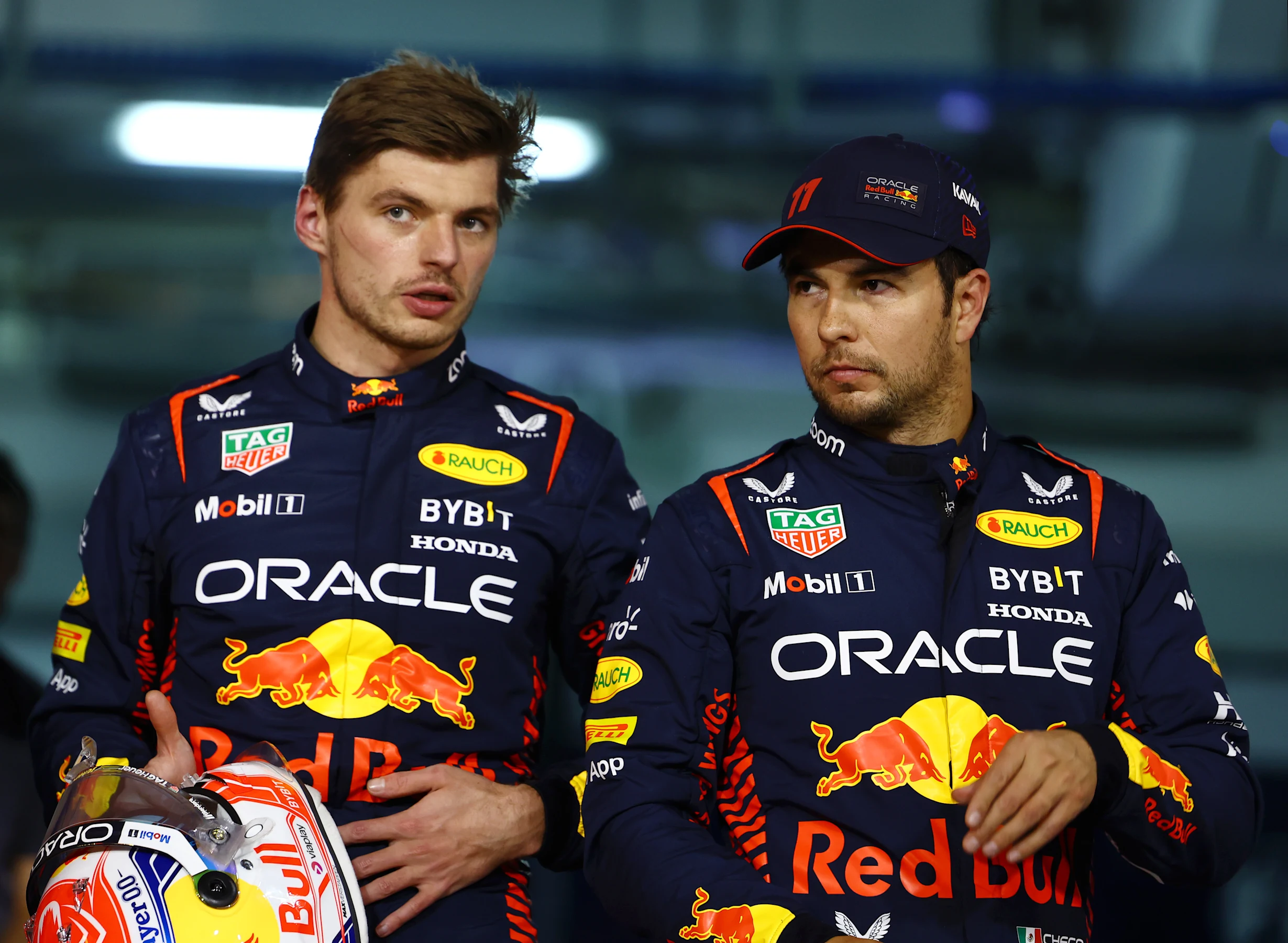 BAHRAIN, BAHRAIN - MARCH 04: Pole position qualifier Max Verstappen of the Netherlands and Oracle