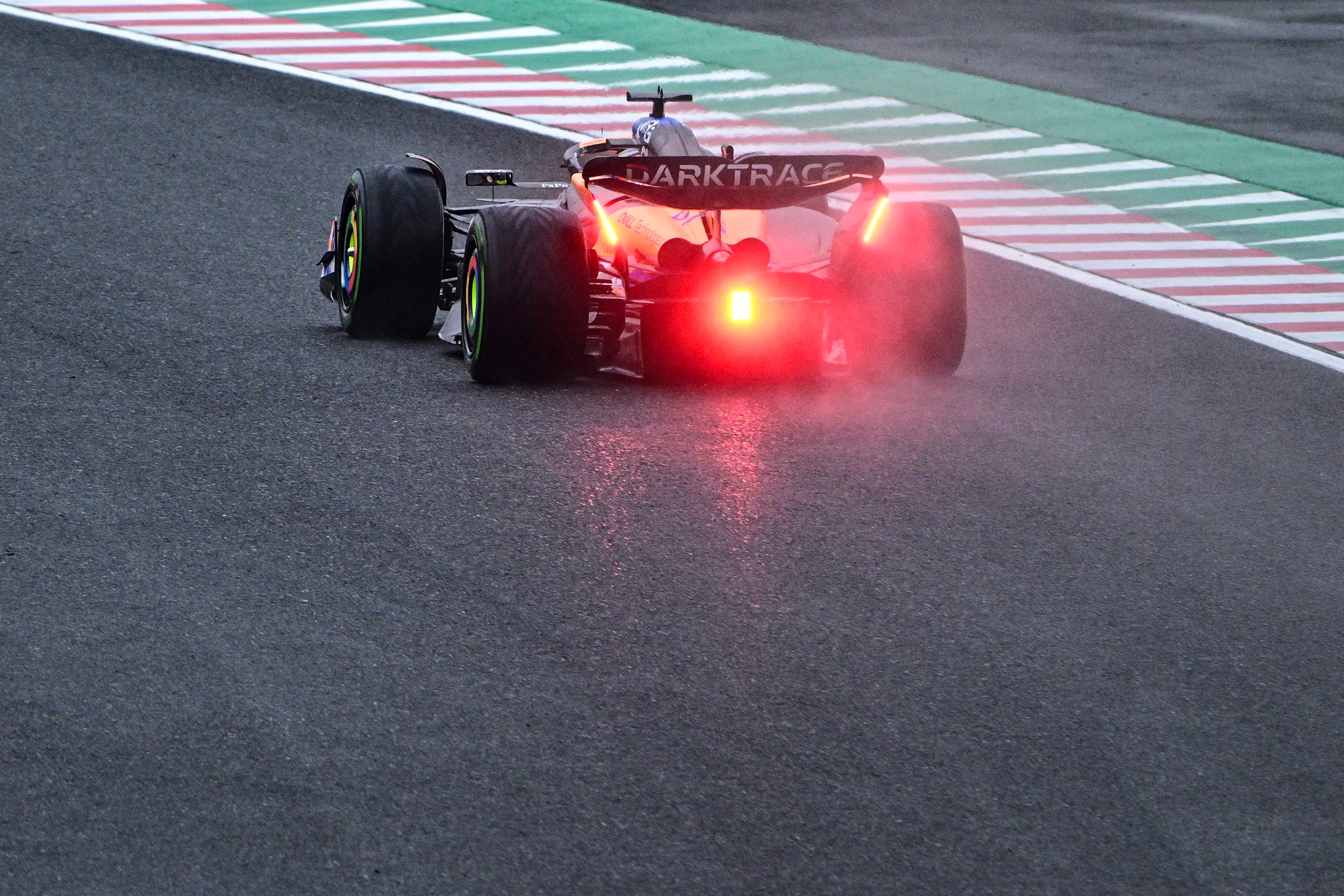 McLaren's Australian driver Oscar Piastri drives during the second practice session ahead of the