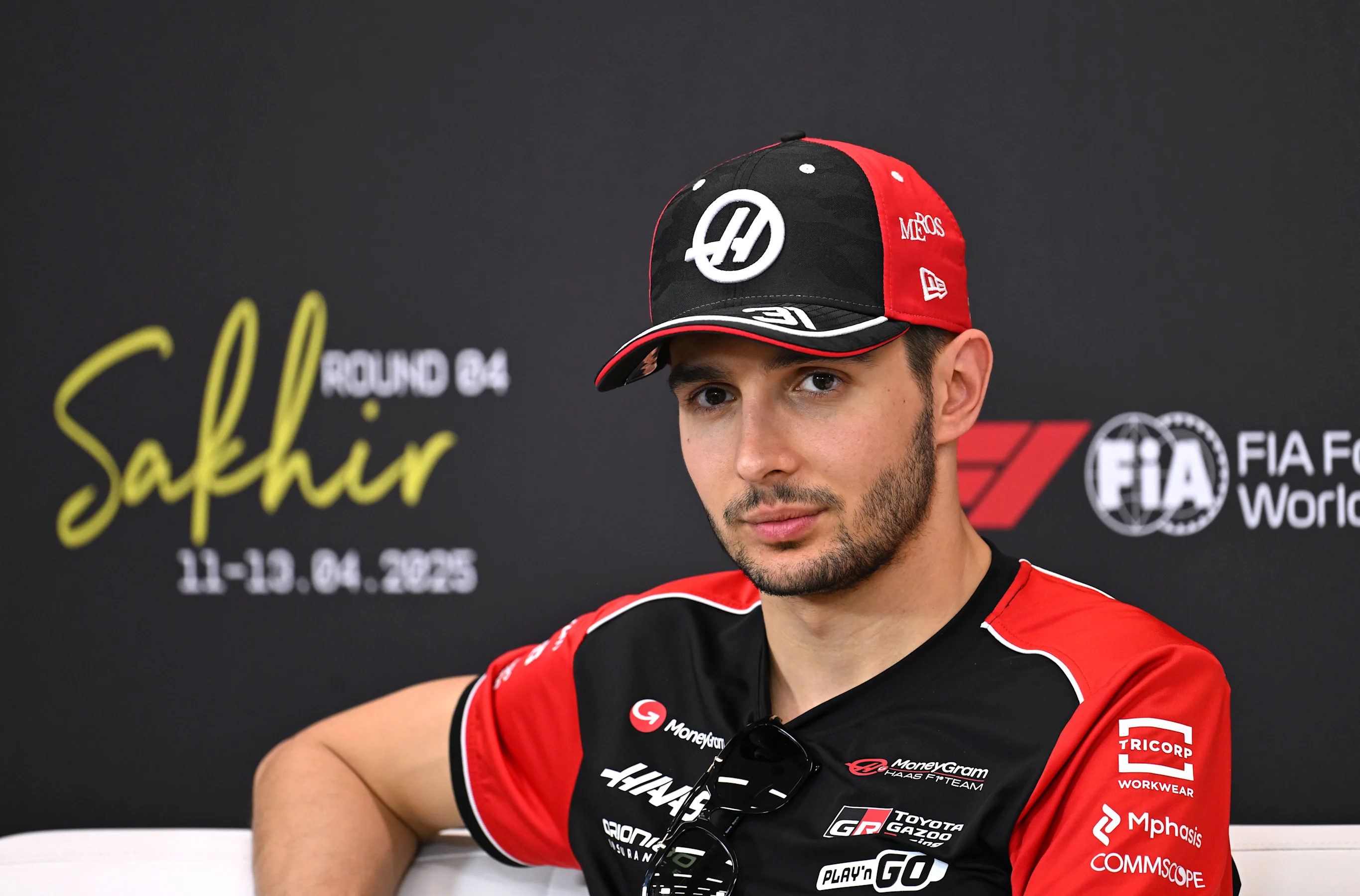 BAHRAIN, BAHRAIN - APRIL 10: Esteban Ocon of France and Haas F1 looks on in the Drivers Press