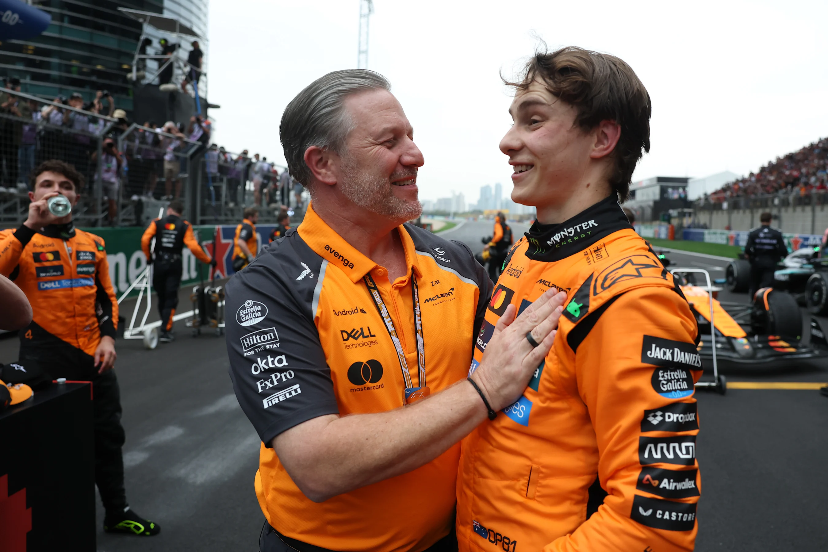 SHANGHAI, CHINA - MARCH 23: Zak Brown, Chief Executive Officer of McLaren and Race winner Oscar