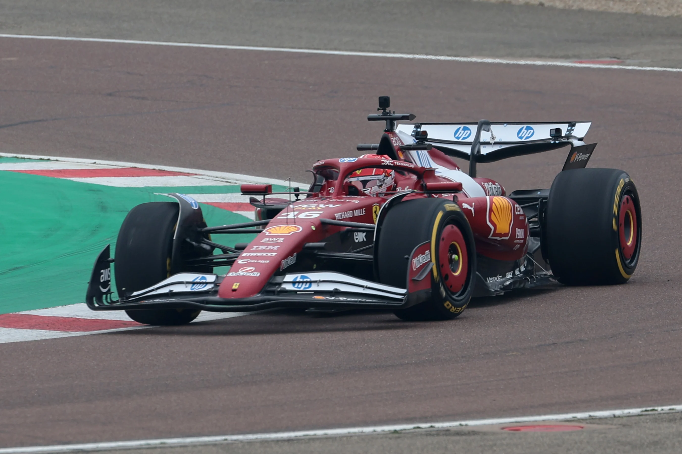 FIORANO MODENESE, ITALY - FEBRUARY 19: Charles Leclerc of Monaco driving the (16) Scuderia Ferrari