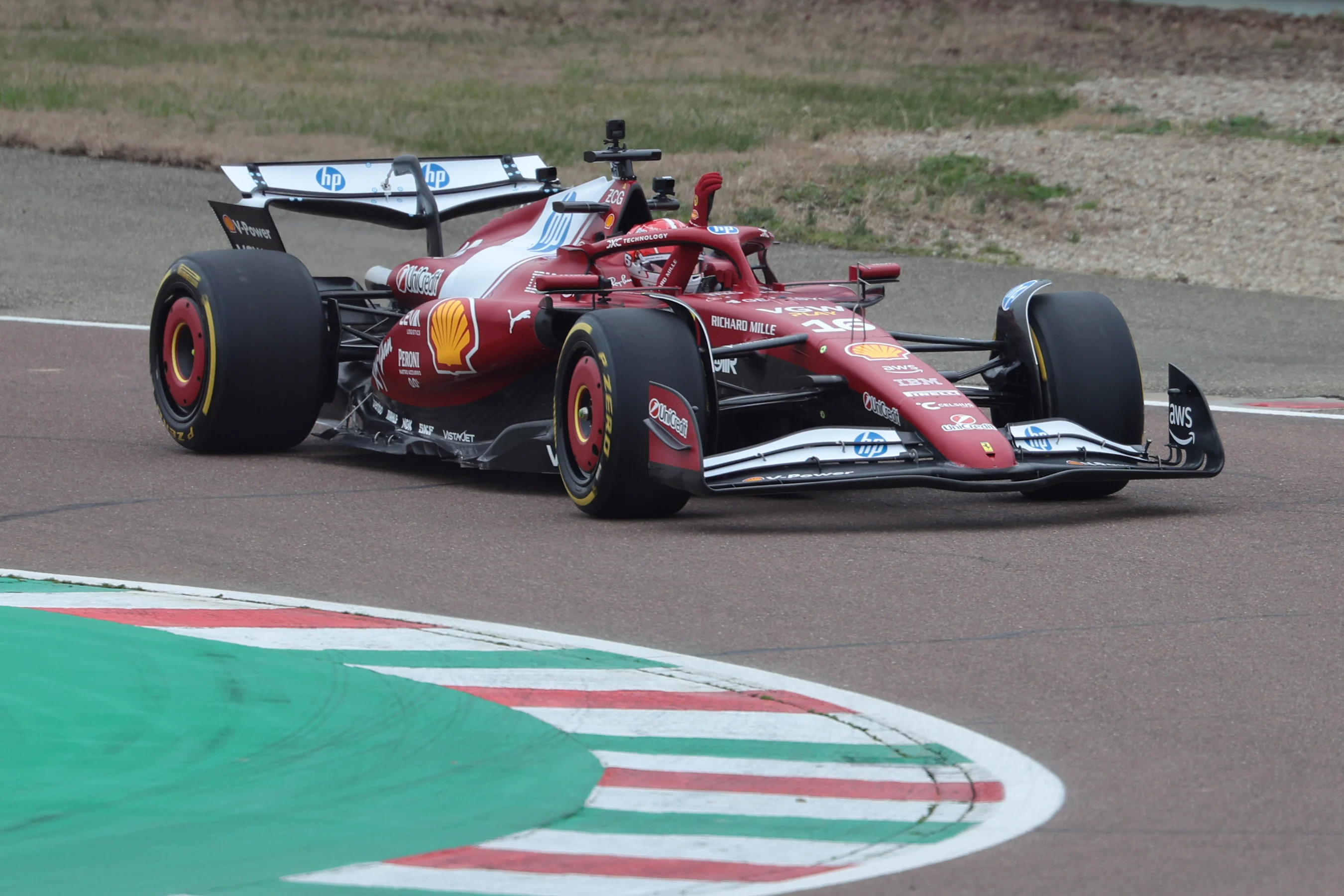 FIORANO MODENESE, ITALY - FEBRUARY 19: Charles Leclerc of Monaco driving the (16) Scuderia Ferrari