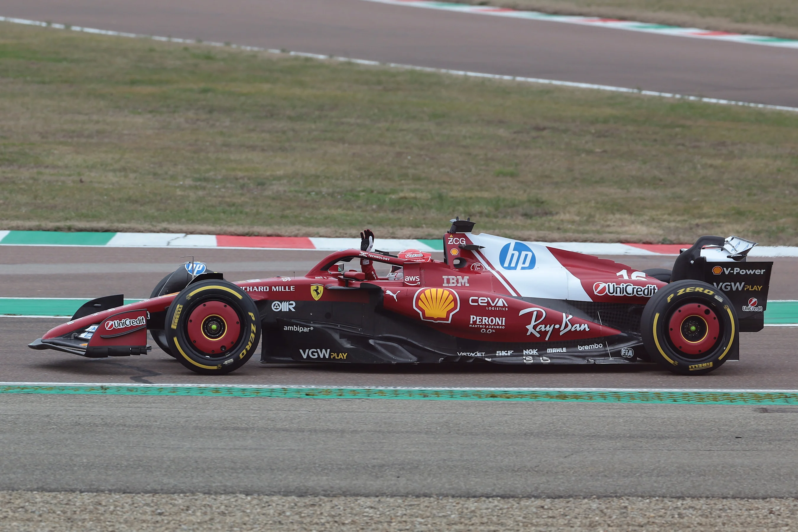 FIORANO MODENESE, ITALY - FEBRUARY 19: Charles Leclerc of Monaco driving the (16) Scuderia Ferrari