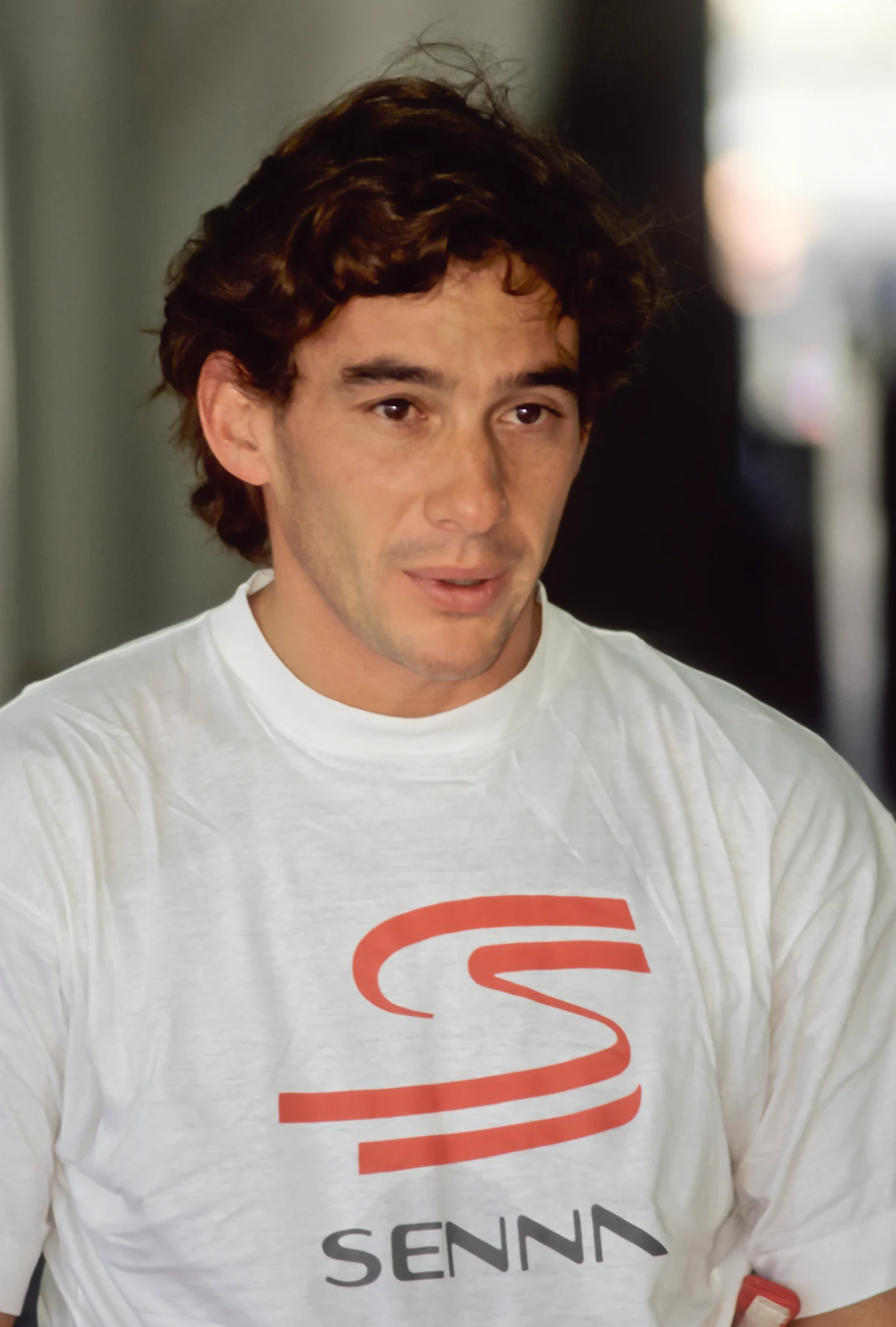 PHOENIX -  JUNE 1991:  Ayrton Senna of Brazil and the Mclaren-Honda team is shown in the pits