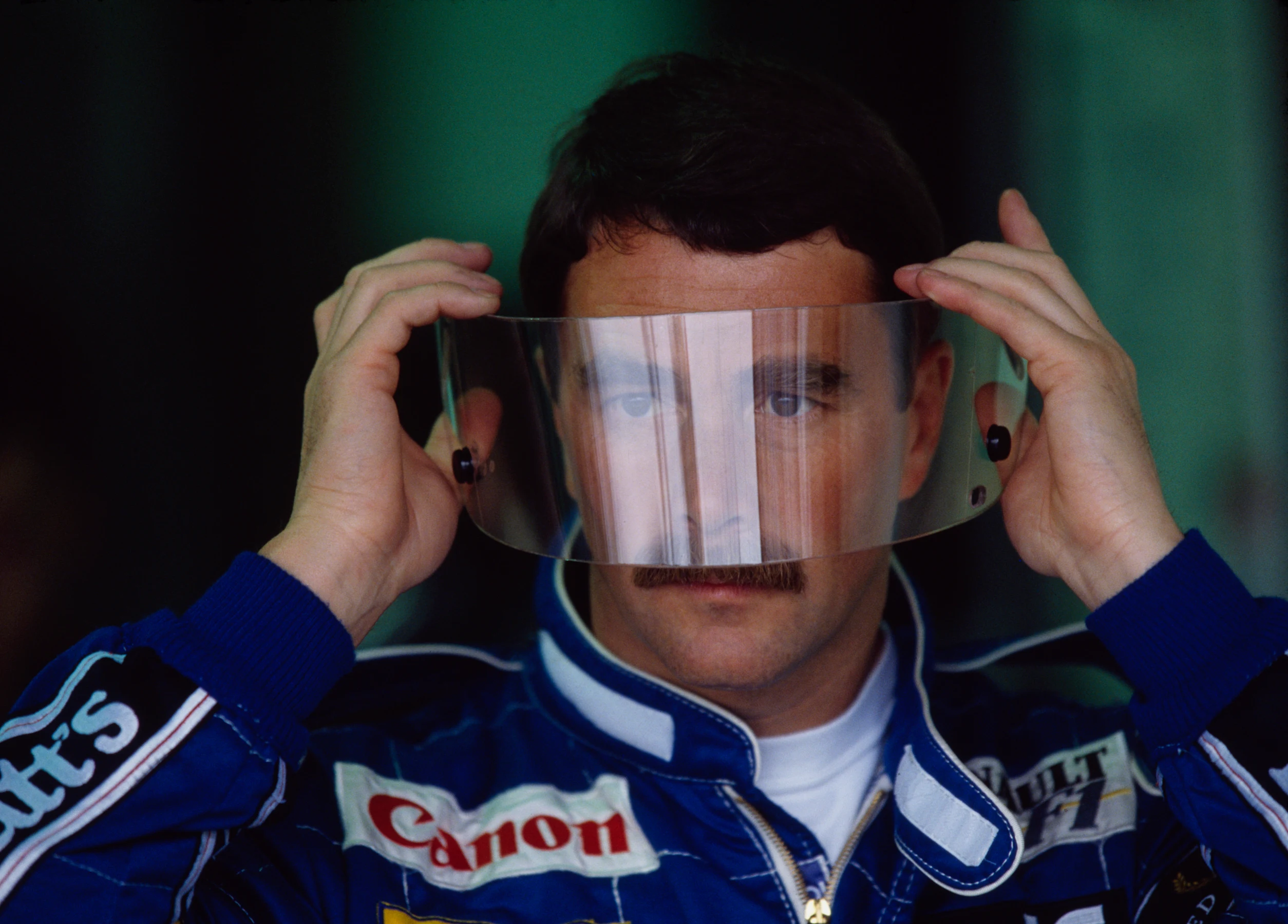 Nigel Mansell of Great Britain, driver of the #5 Canon Williams Renault Williams FW14 Renault RS3C