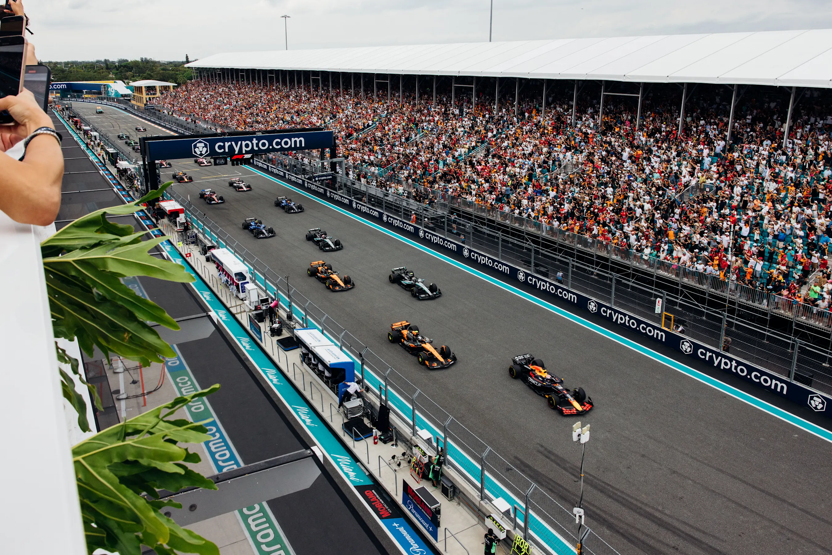 View of the grid from Paddock Club during the F1 Miami Grand Prix on Sunday, May 4, 2025 in Miami