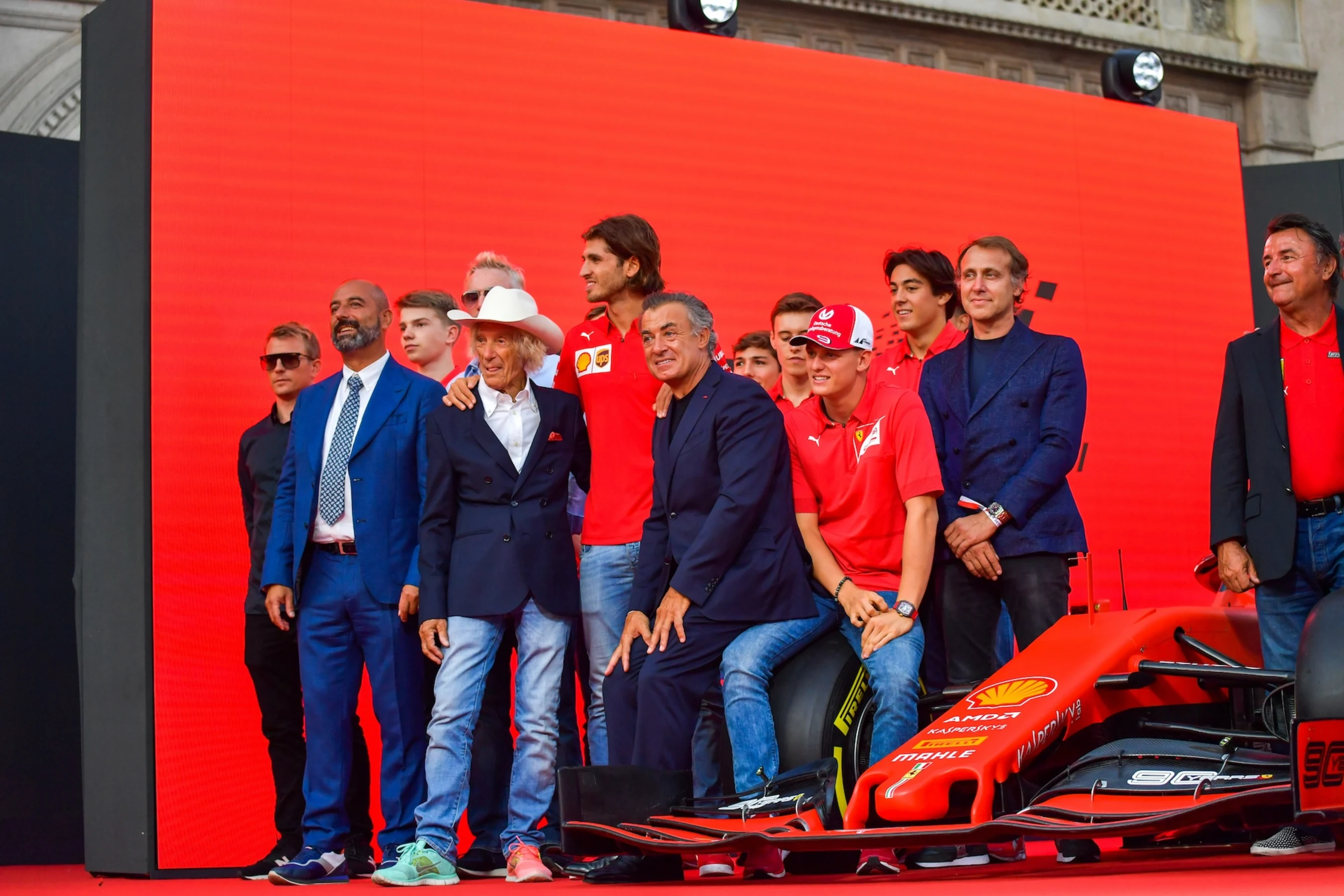 SEPTEMBER 04: Kimi Räikkönen, Alfa Romeo, Ivan Capelli, Arturo Merzario, Antonio Giovinazzi, Jean
