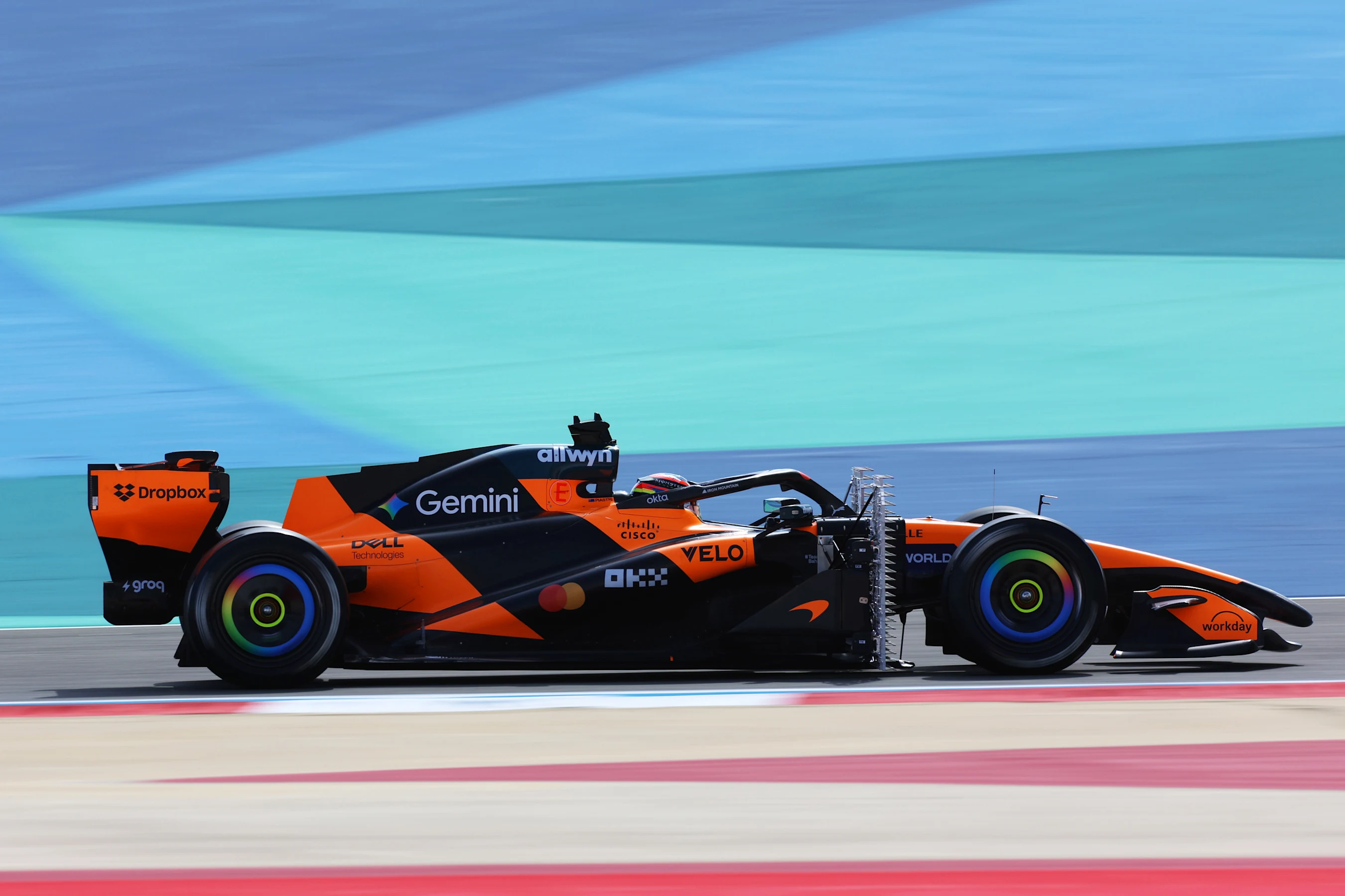 BAHRAIN, BAHRAIN - FEBRUARY 11: Oscar Piastri of Australia driving the (81) McLaren MCL40 Mercedes