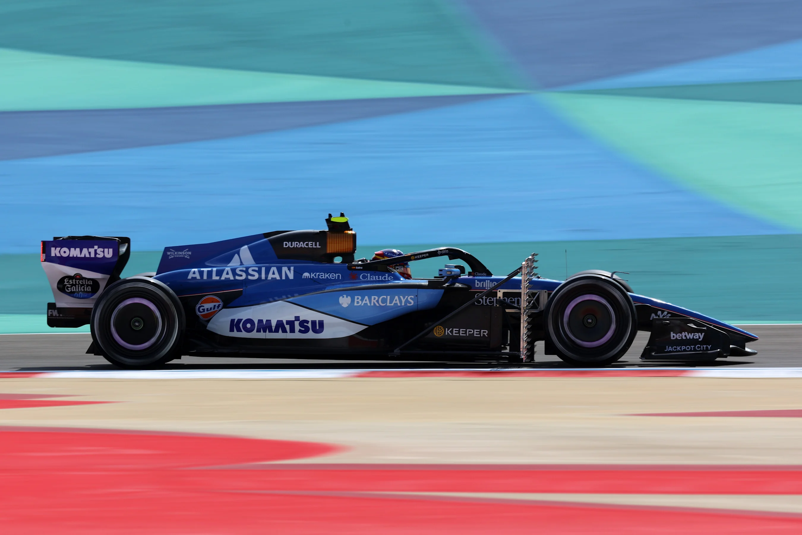 BAHRAIN, BAHRAIN - FEBRUARY 11: Carlos Sainz of Spain driving the (55) Williams FW48 Mercedes on